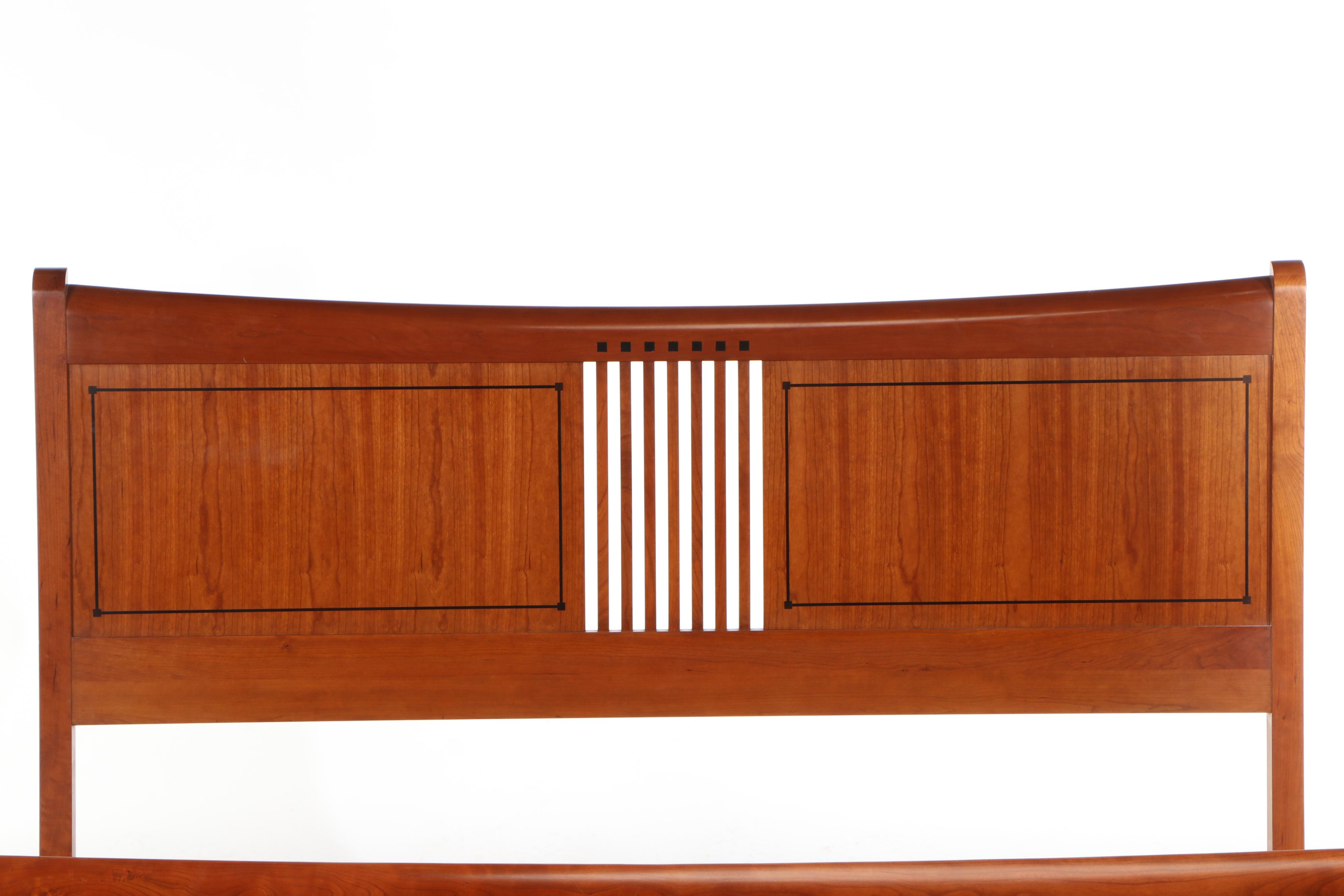 Arts and Crafts Style Stickley Cherry King Size Bed Frame, Contemporary