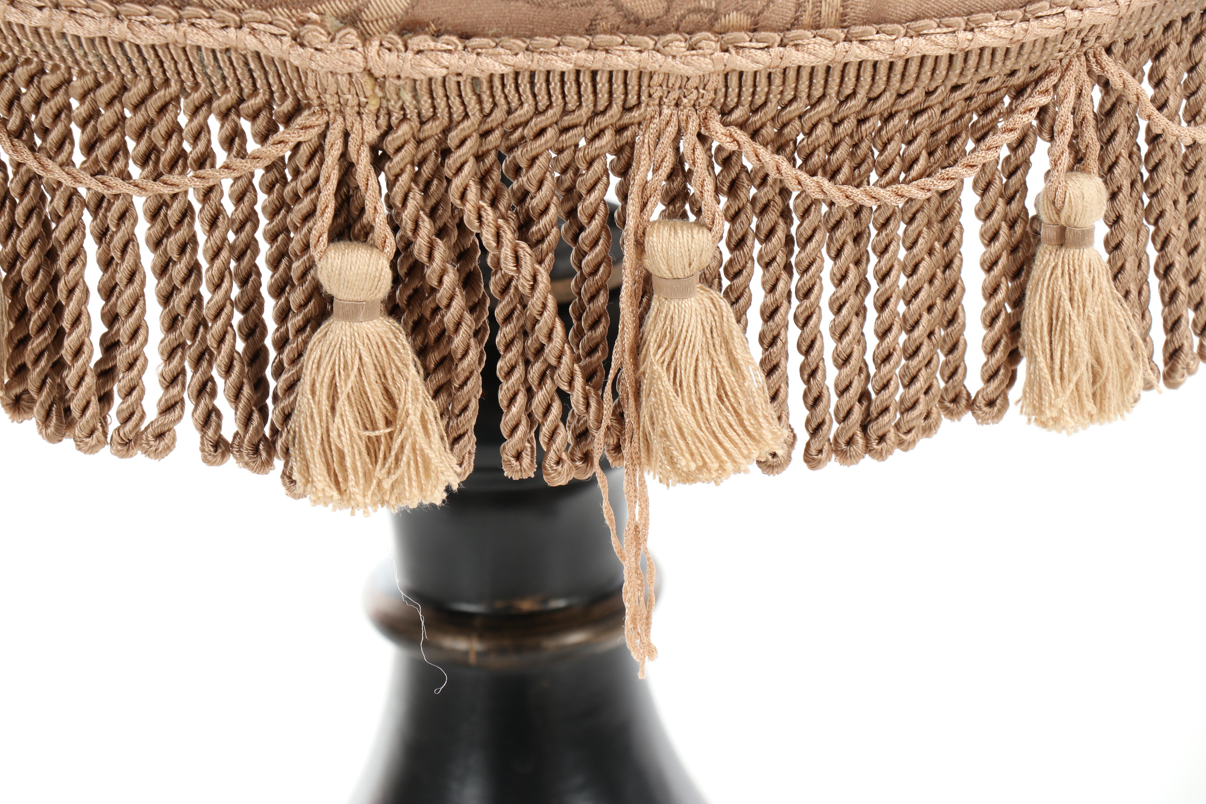 Late Victorian Ebonized Wood and Cast Iron Piano Stool, Late 19th Century