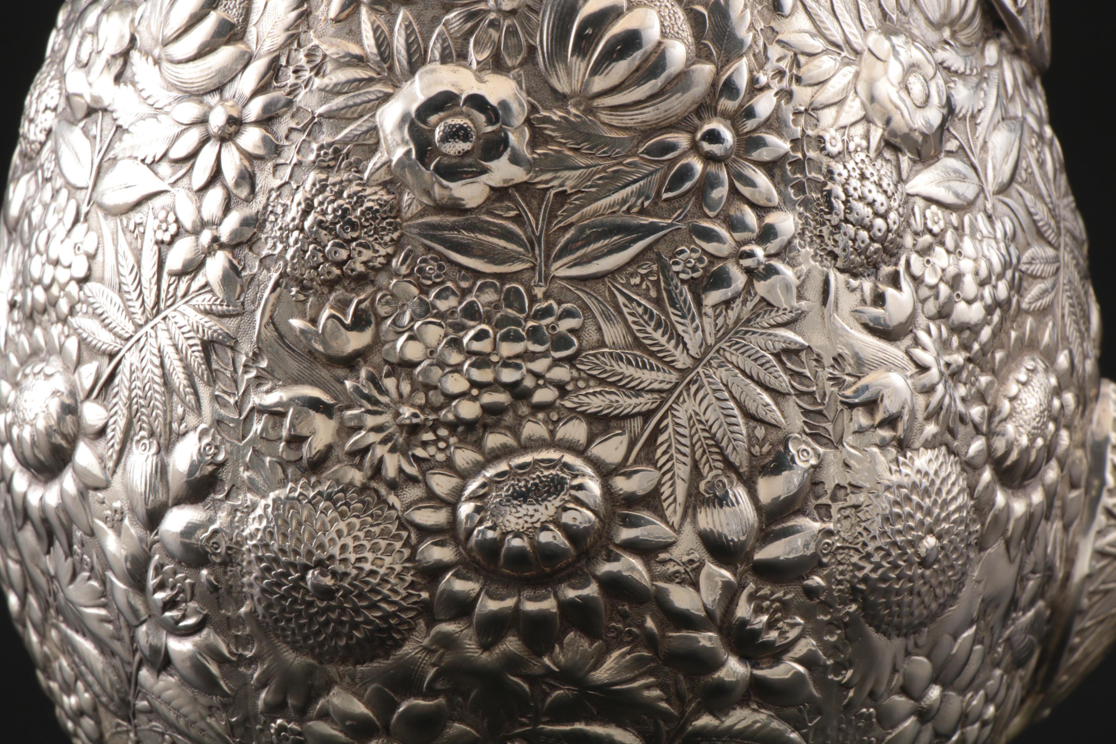 Rogers, Smith & Co. Repoussé Silver Plate Water Pitcher, Late 19th Century