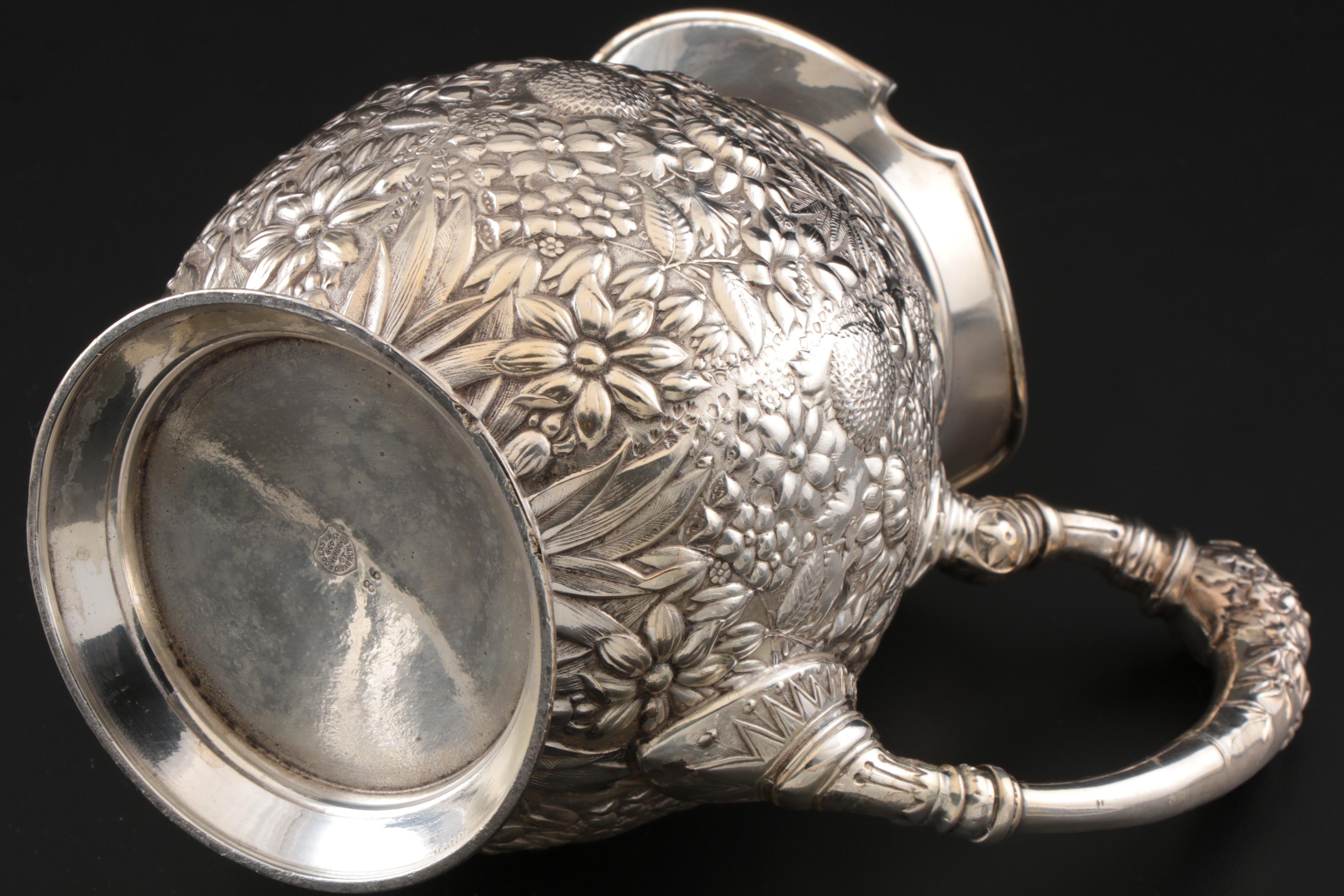 Rogers, Smith & Co. Repoussé Silver Plate Water Pitcher, Late 19th Century