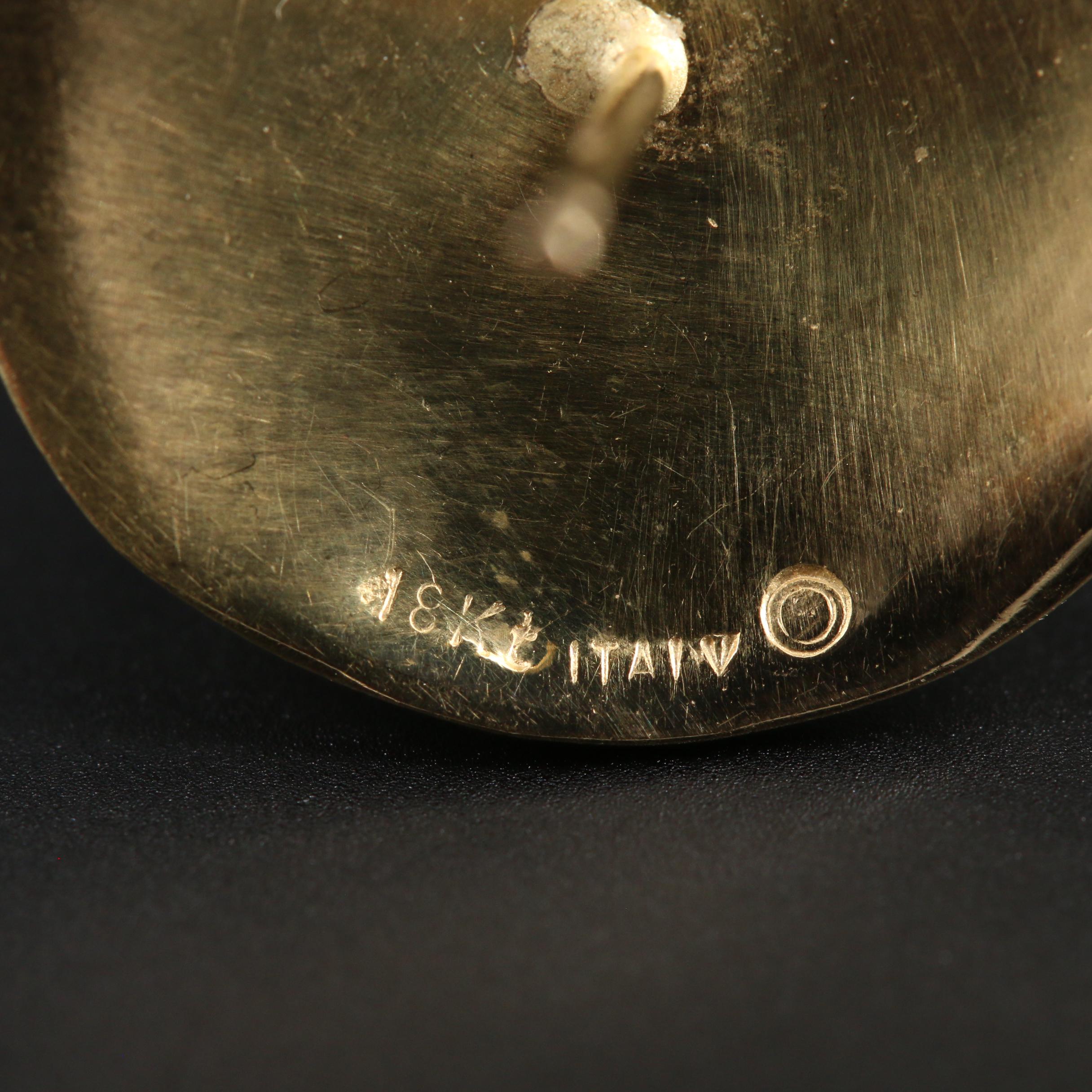 18K Yellow Gold Button Earrings