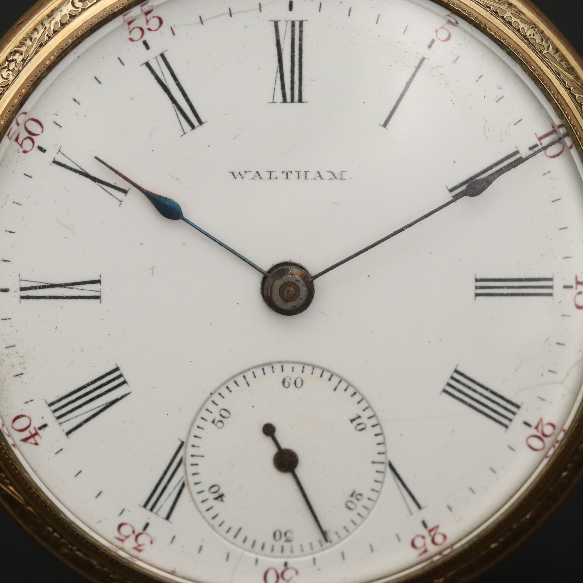 Antique Waltham Gold Filled Sidewinder and Octagonal Pocket Watches