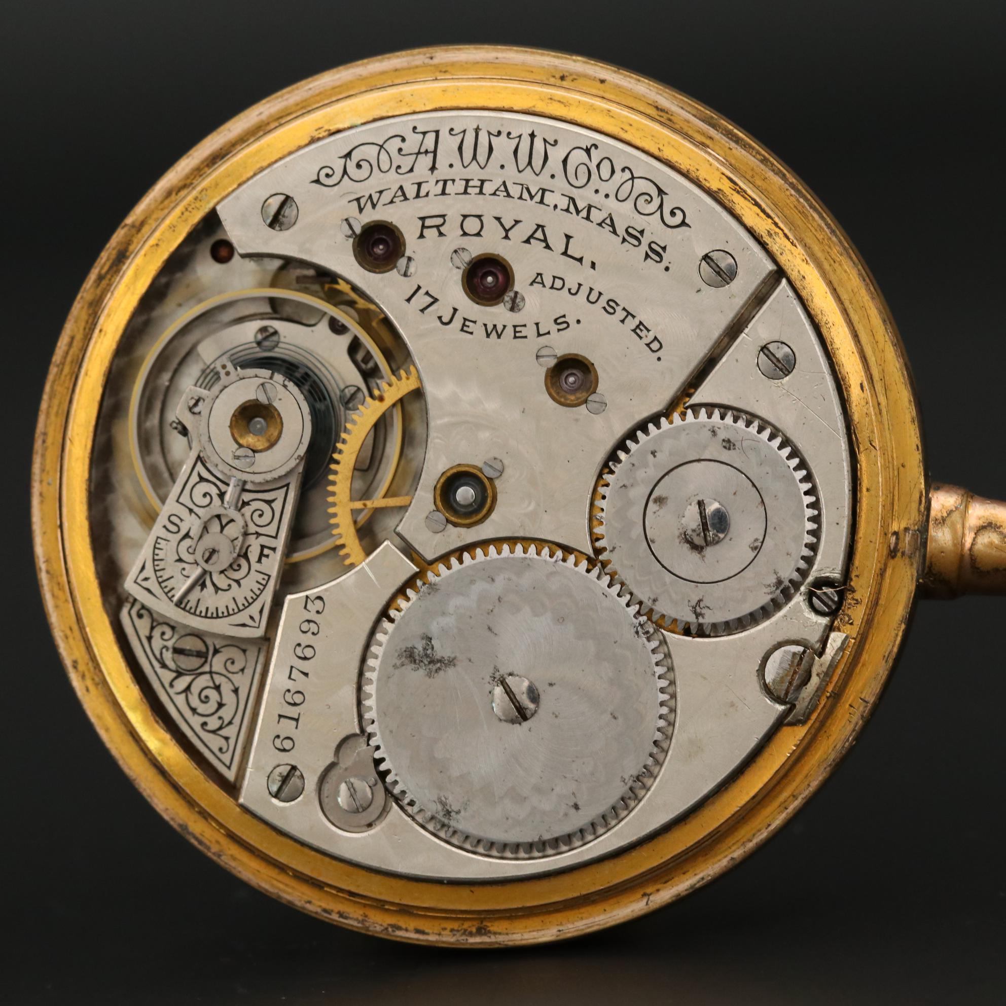 Antique Waltham Gold Filled Sidewinder and Octagonal Pocket Watches