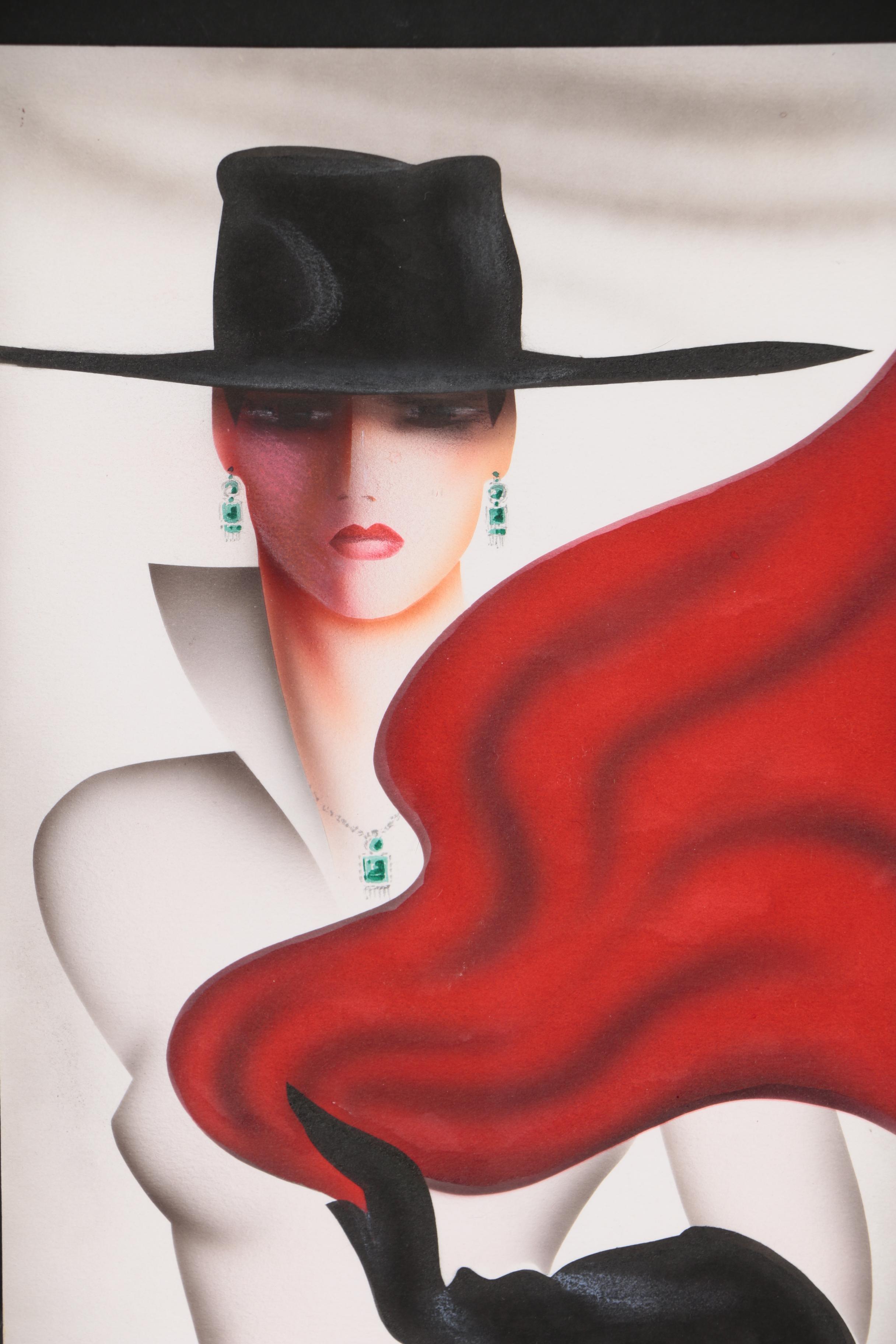 Eric Freyman Figural Watercolor Painting "Confidence"