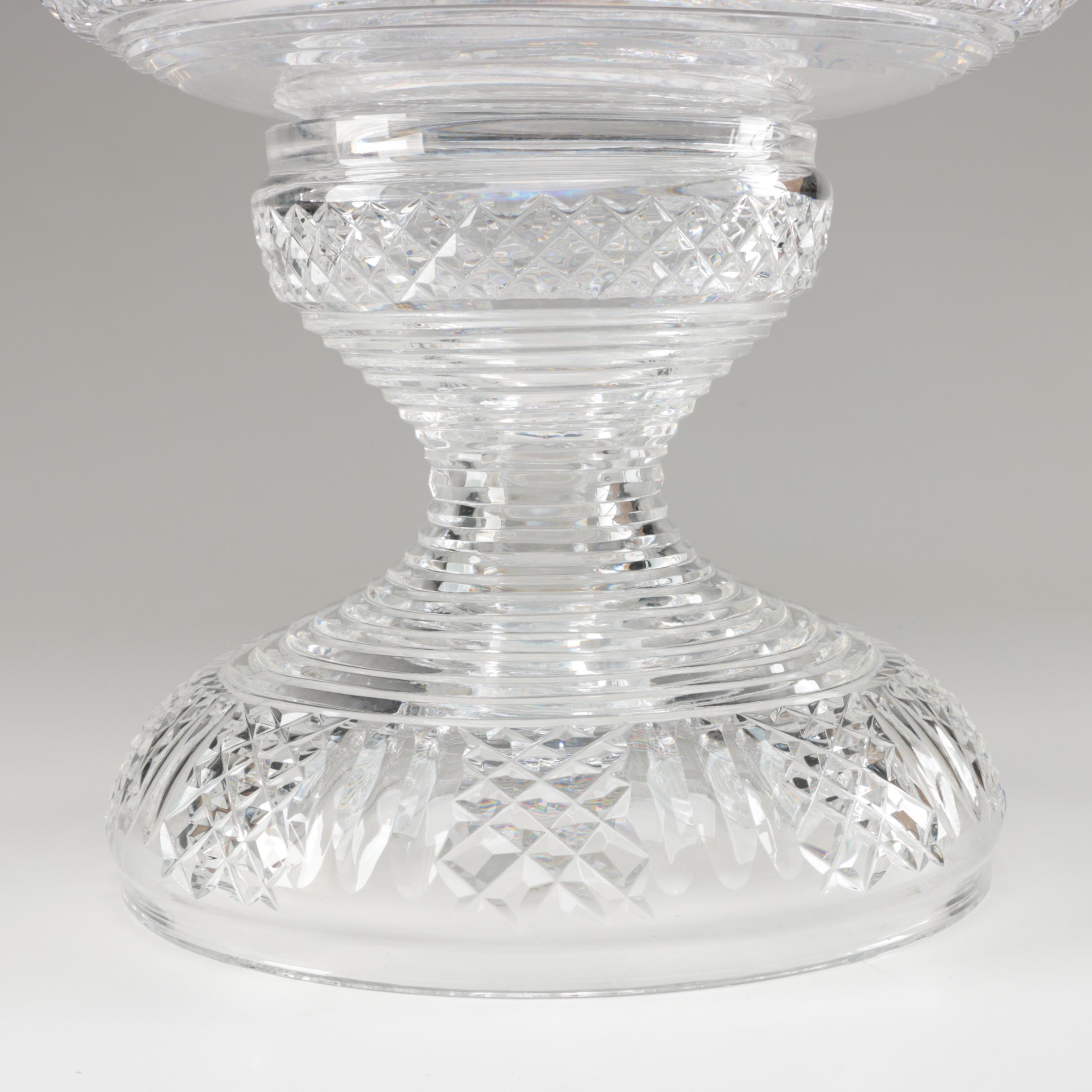 Waterford Crystal "Hibernia" Punch Bowl with Stand, Mid/Late 20th Century