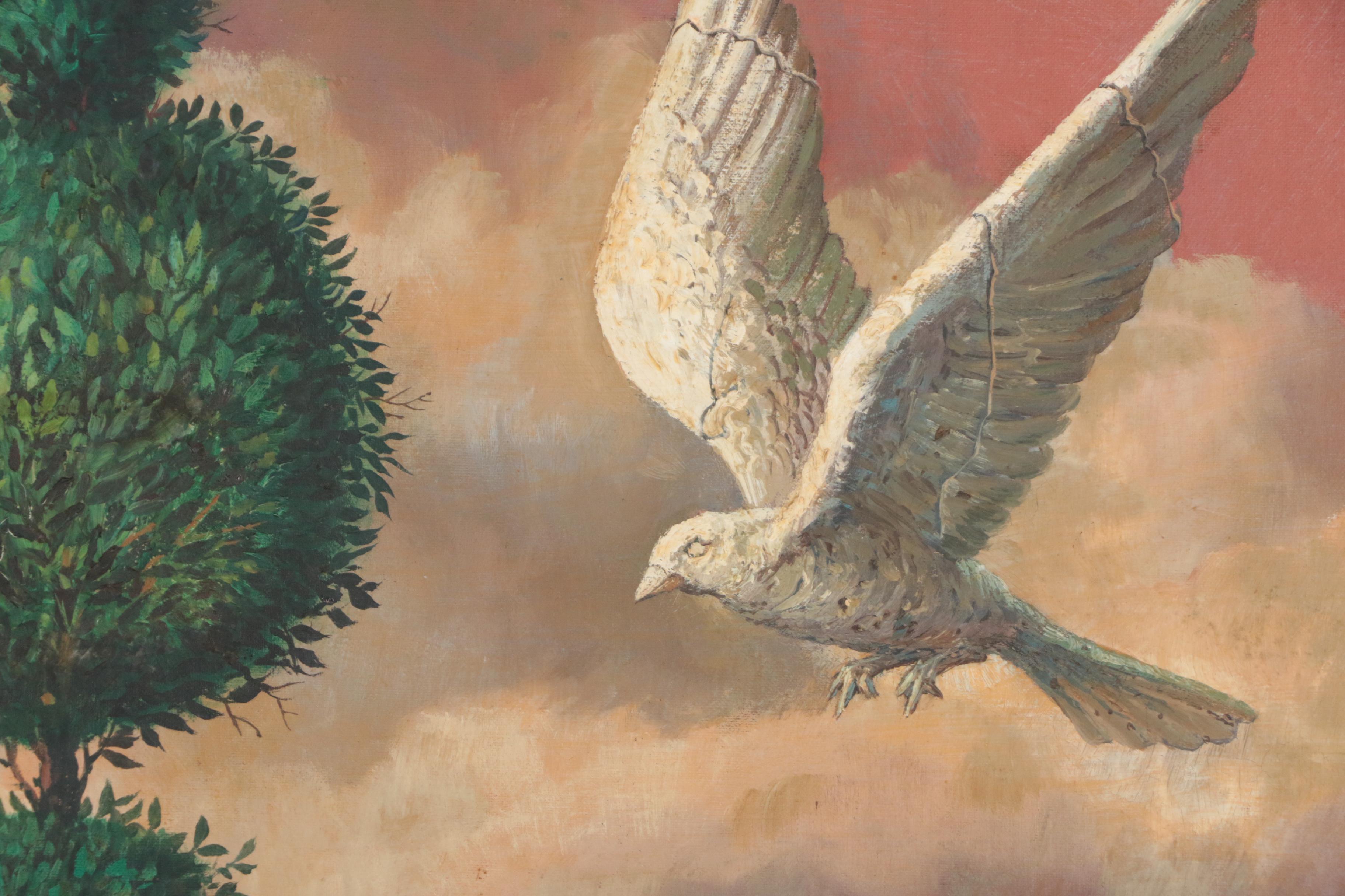 Curt Frankenstein Surrealist Oil Painting "The Silent Messenger"