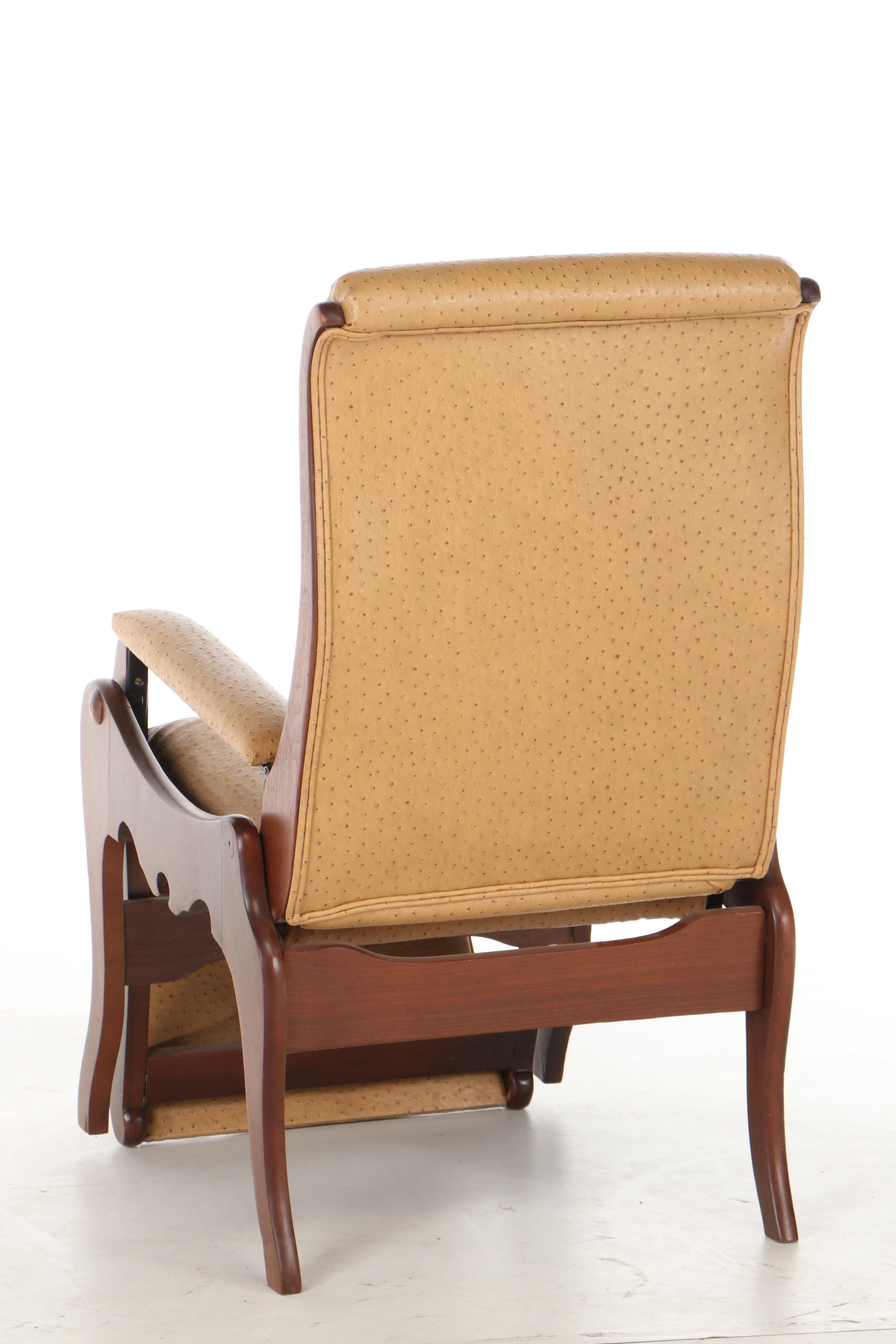 Early Victorian Walnut Invalid or Barber's Reclining Chair, Mid-19th Century