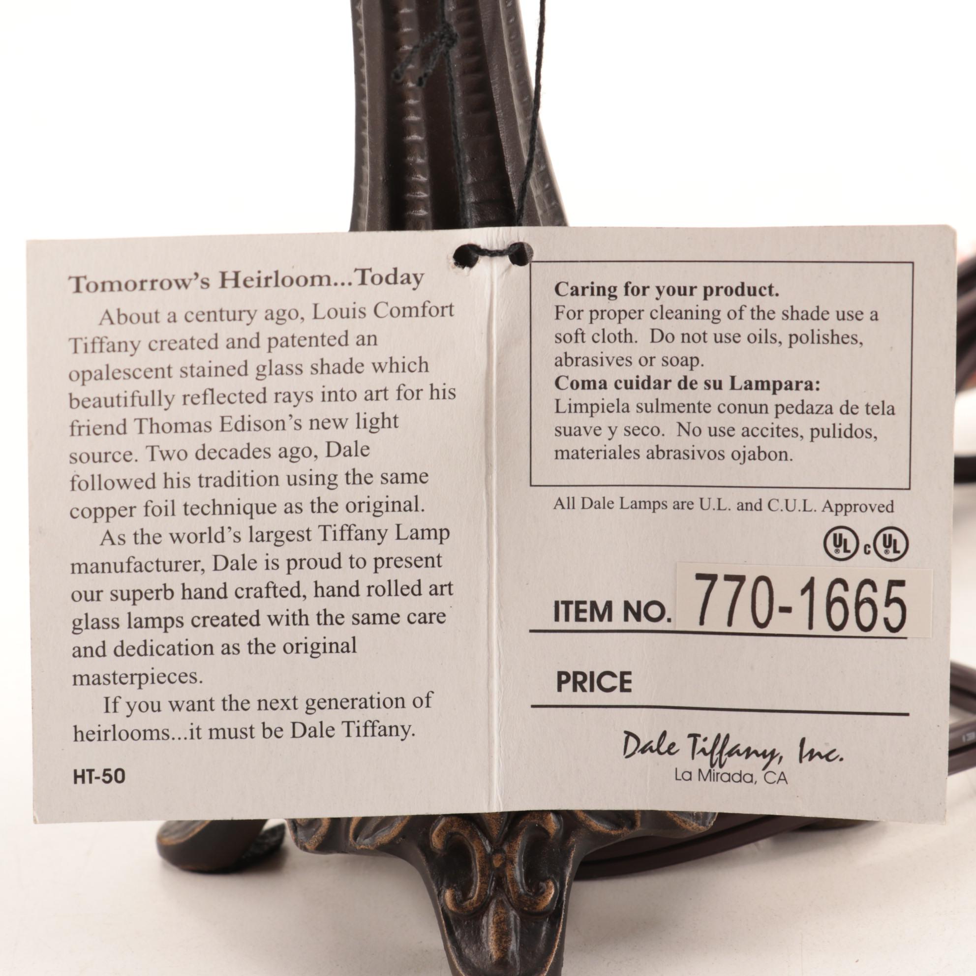 Dale Tiffany Dragonfly Accent Lamp with Art Glass Shade, Contemporary