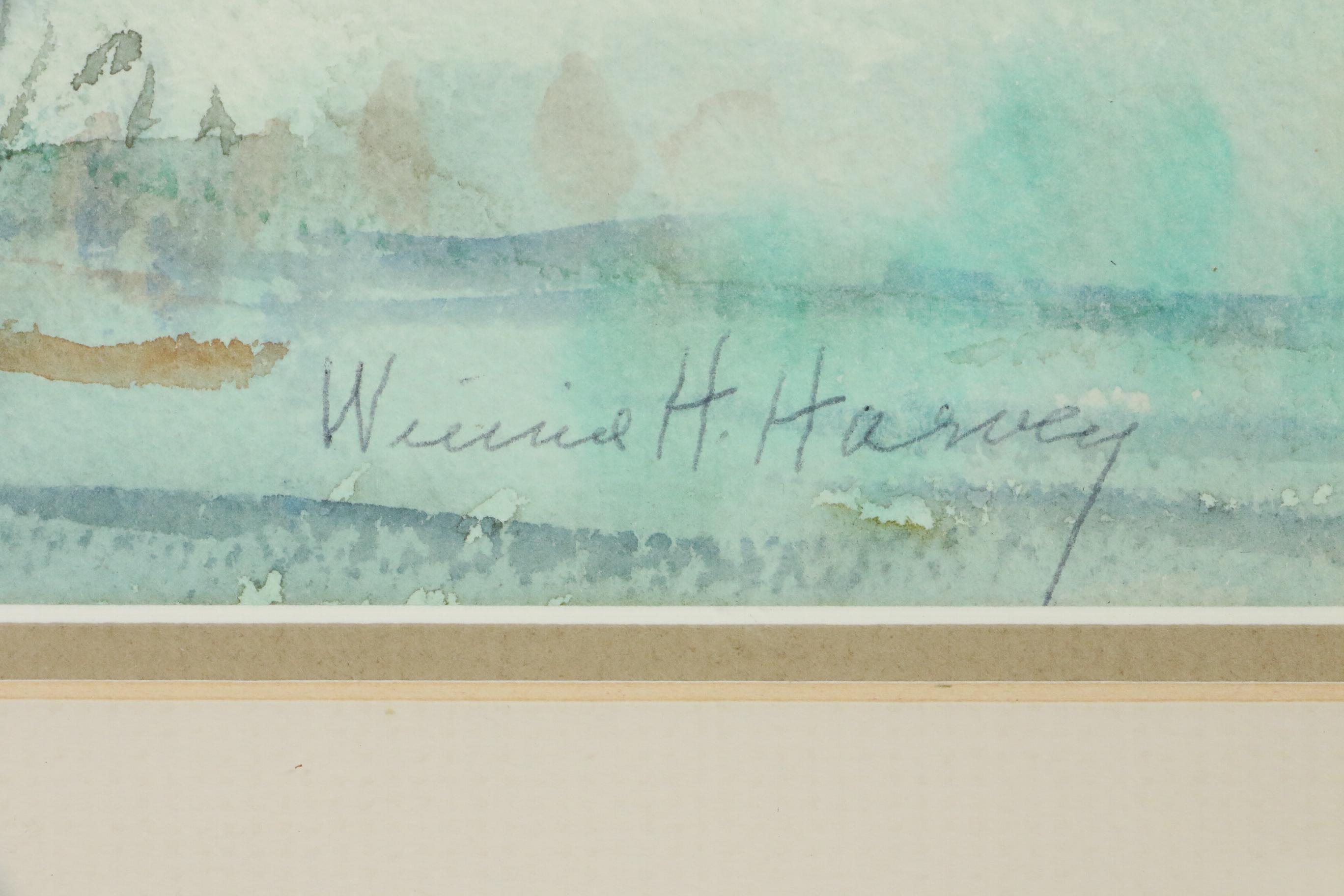 Winnie H. Harvey Farmhouses Landscape Watercolor Painting