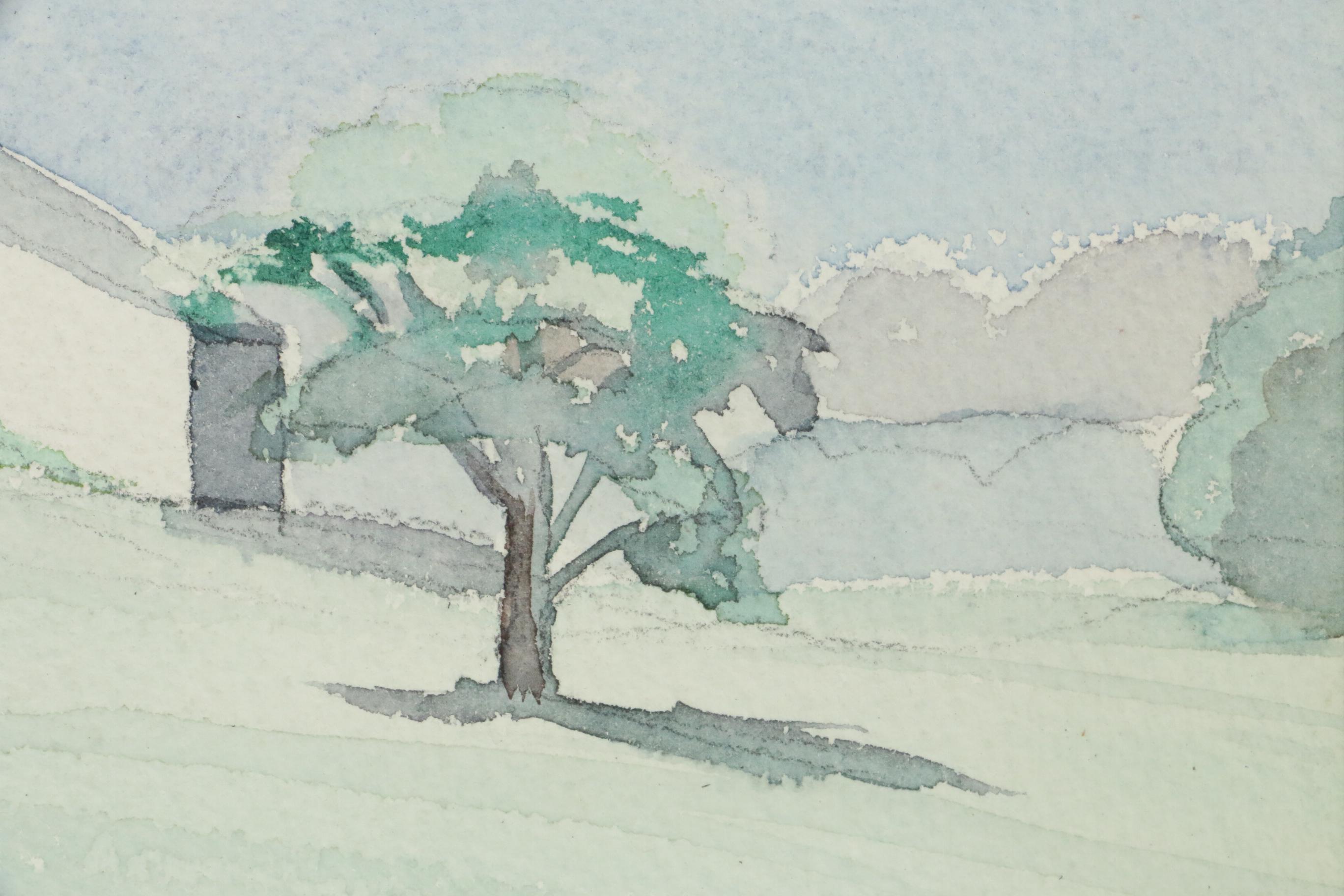 Winnie H. Harvey Farmhouses Landscape Watercolor Painting