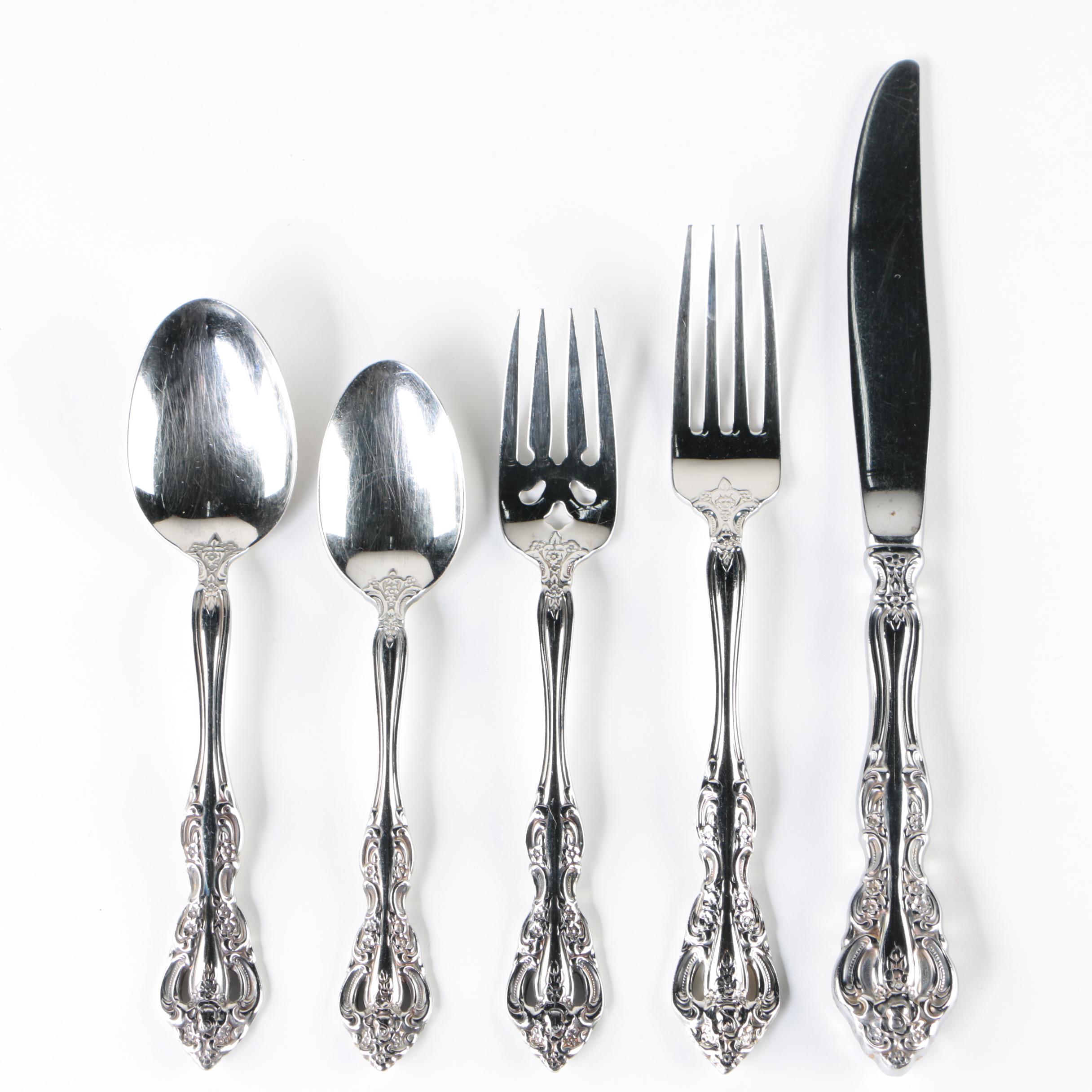 Oneida "Michelangelo" Stainless Steel Flatware Service for Twelve with Chest