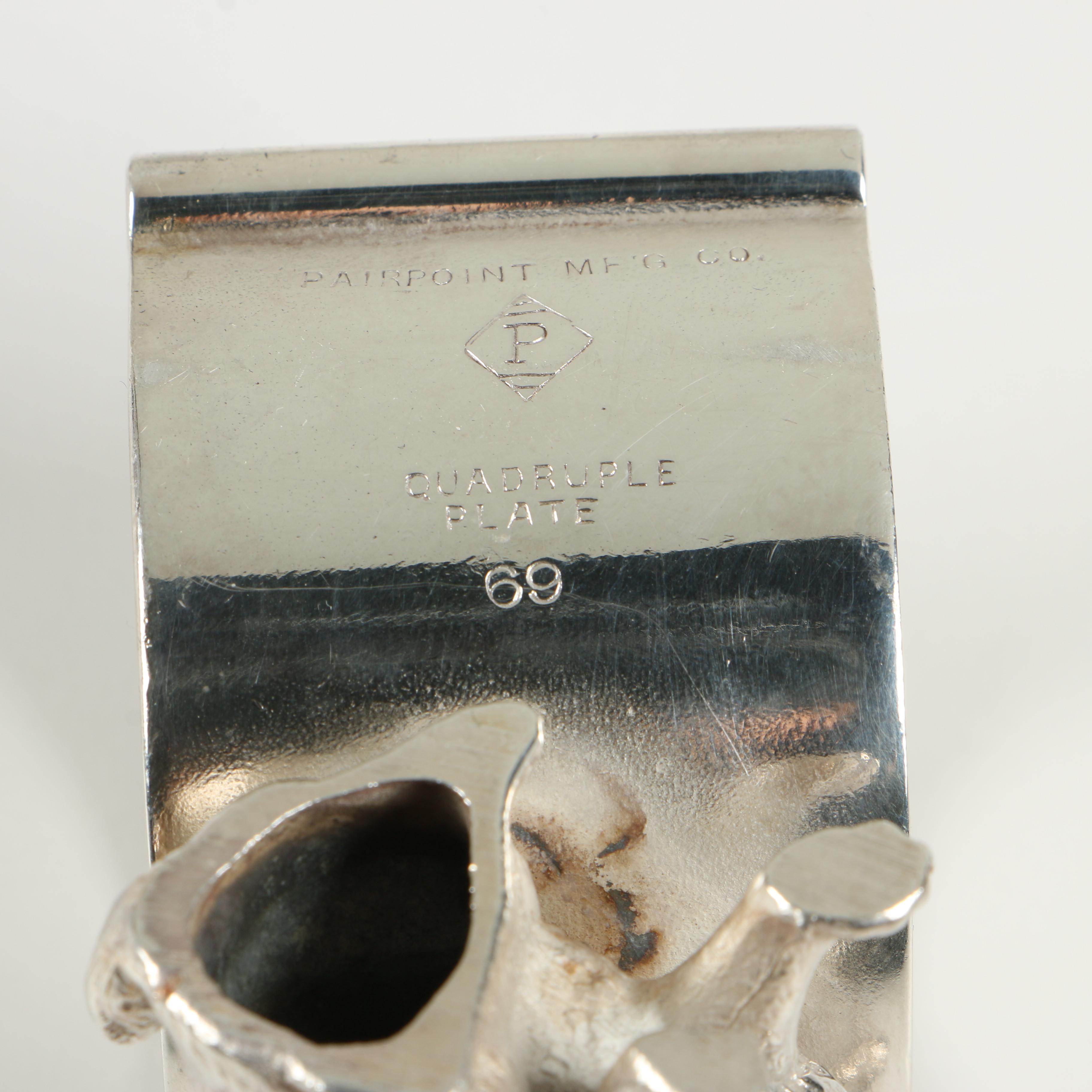 Pairpoint Mfg. Silver Plate Rabbit Figural Napkin Rings