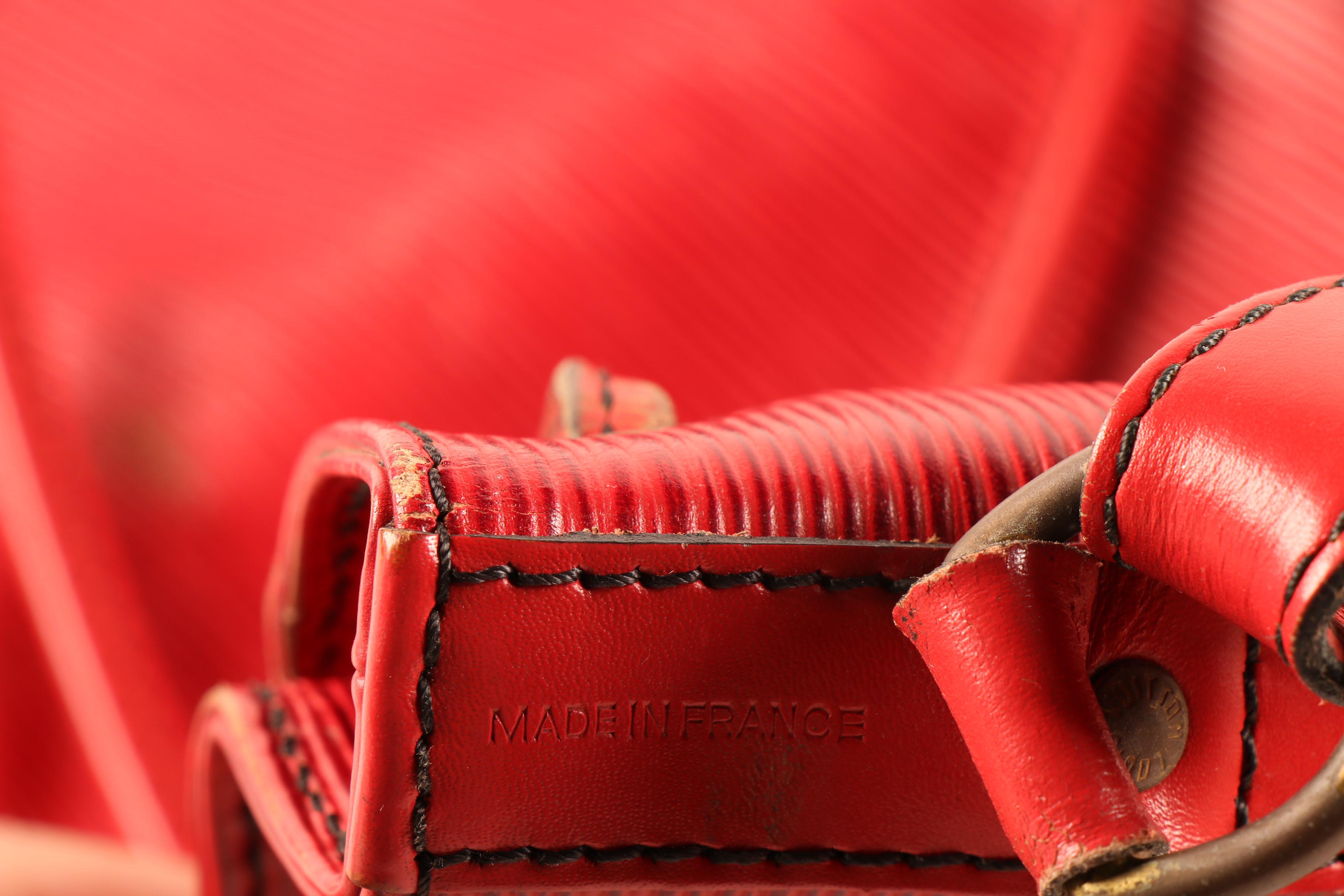 Louis Vuitton Noe Shoulder Bag in Red Epi Leather, Vintage