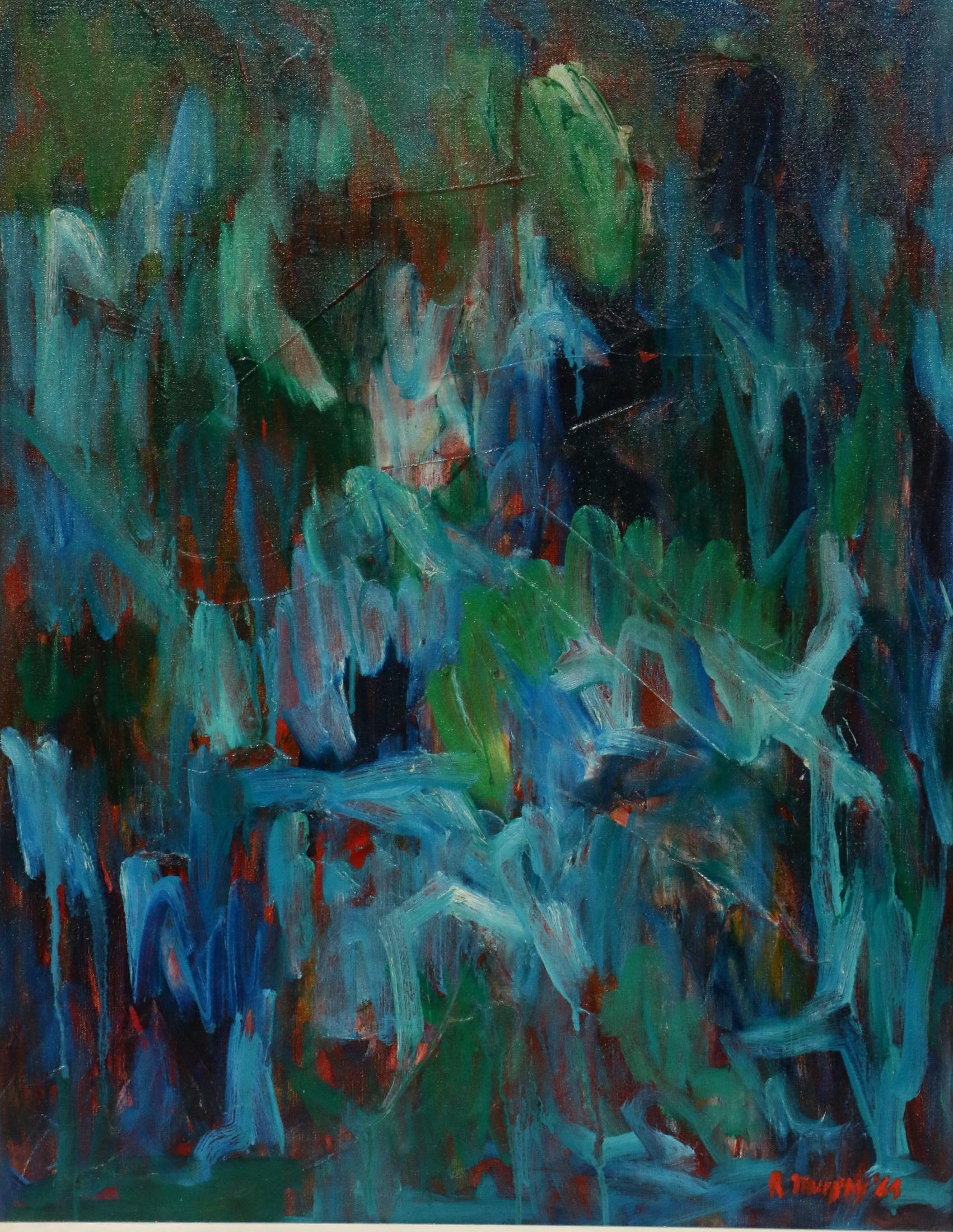 R. Murphy Abstract Oil Painting, 1969