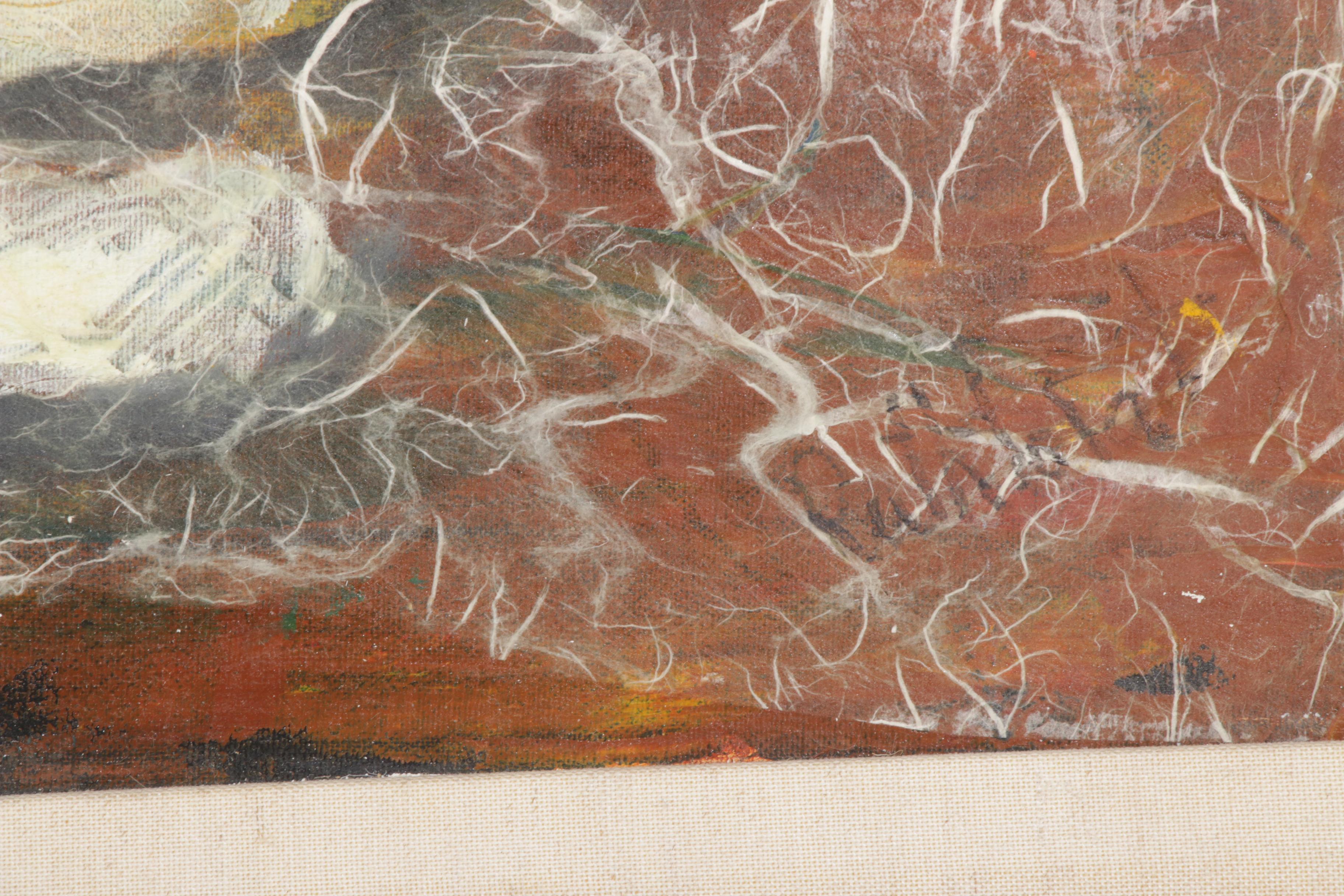 Ruth Porat Female Figure Mixed Media Painting