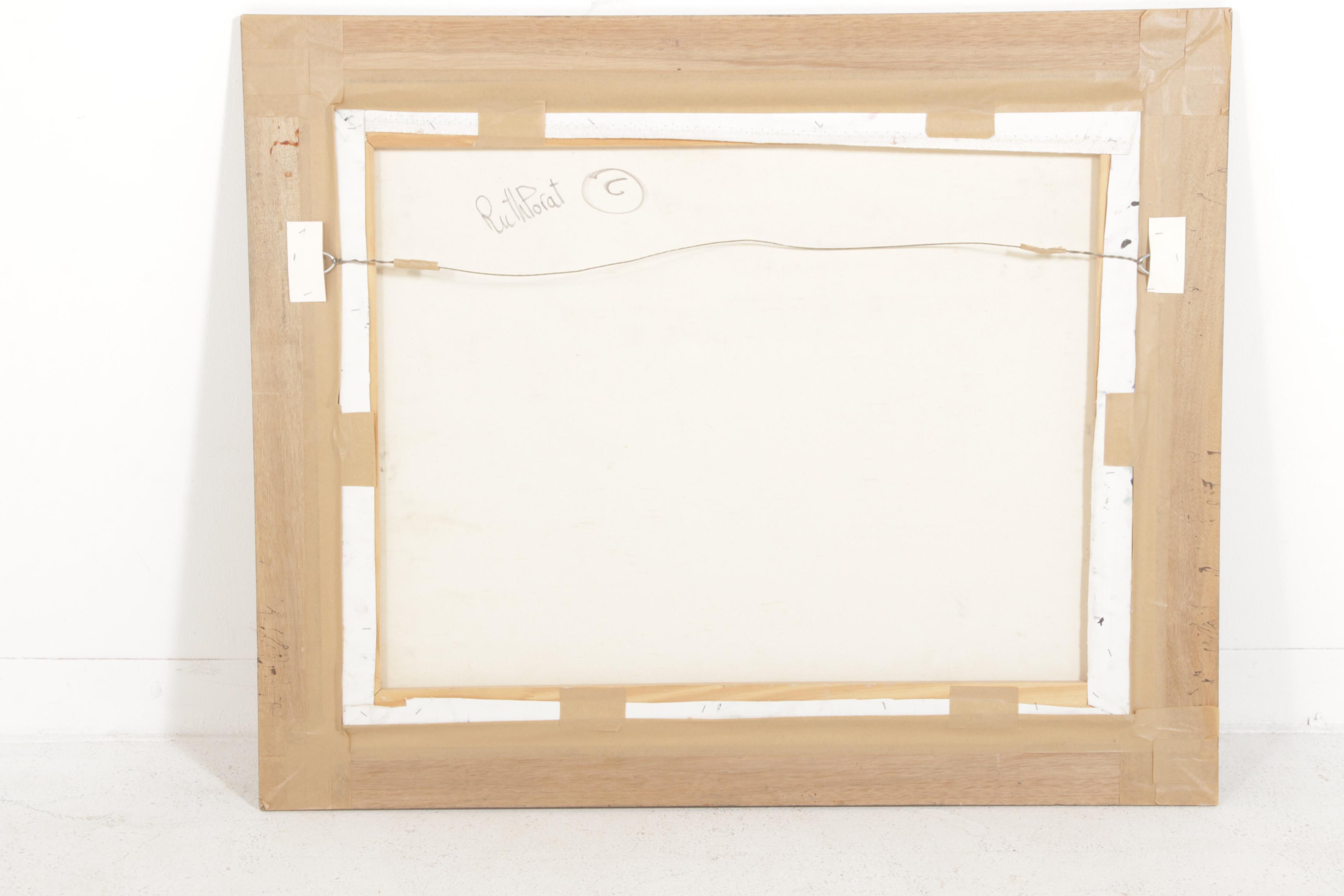 Ruth Porat Female Figure Mixed Media Painting