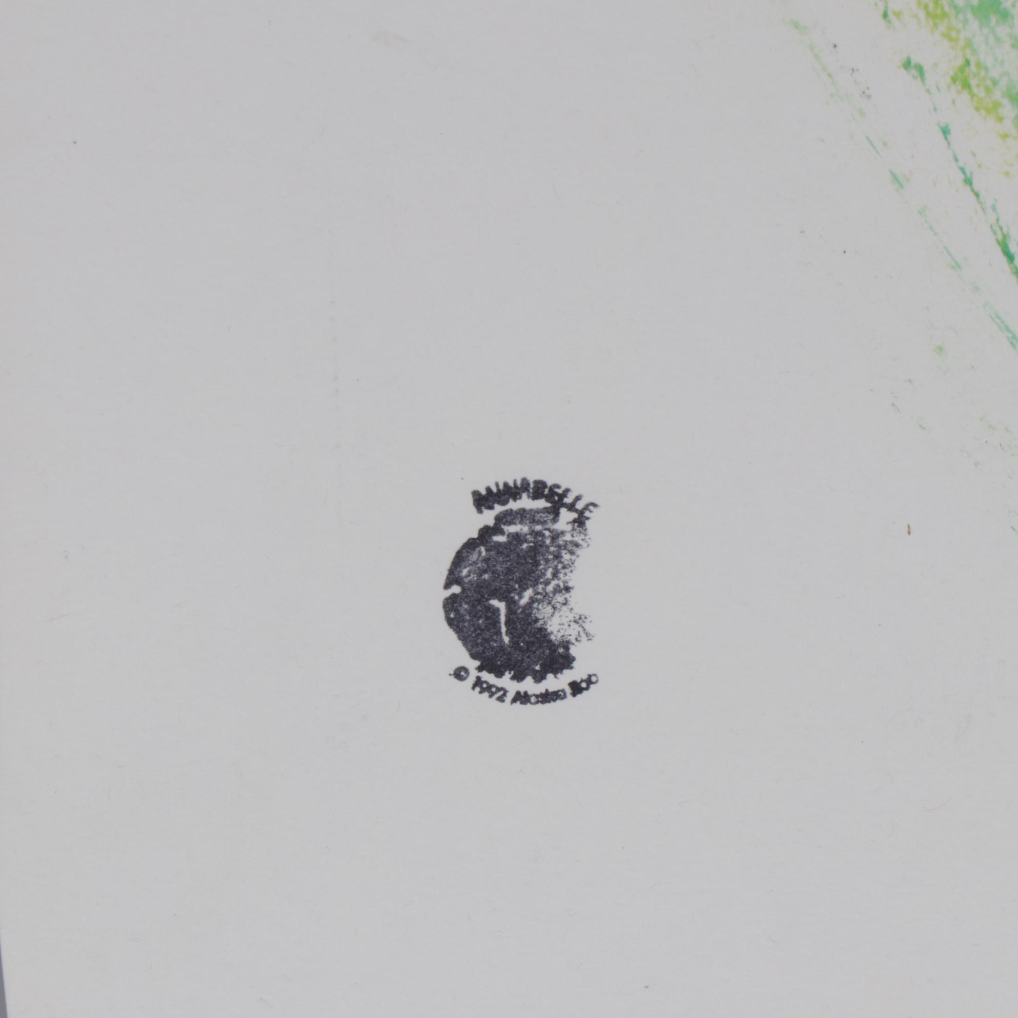 Annabelle the Elephant Acrylic Painting "Blue Grass Daze," circa 1993