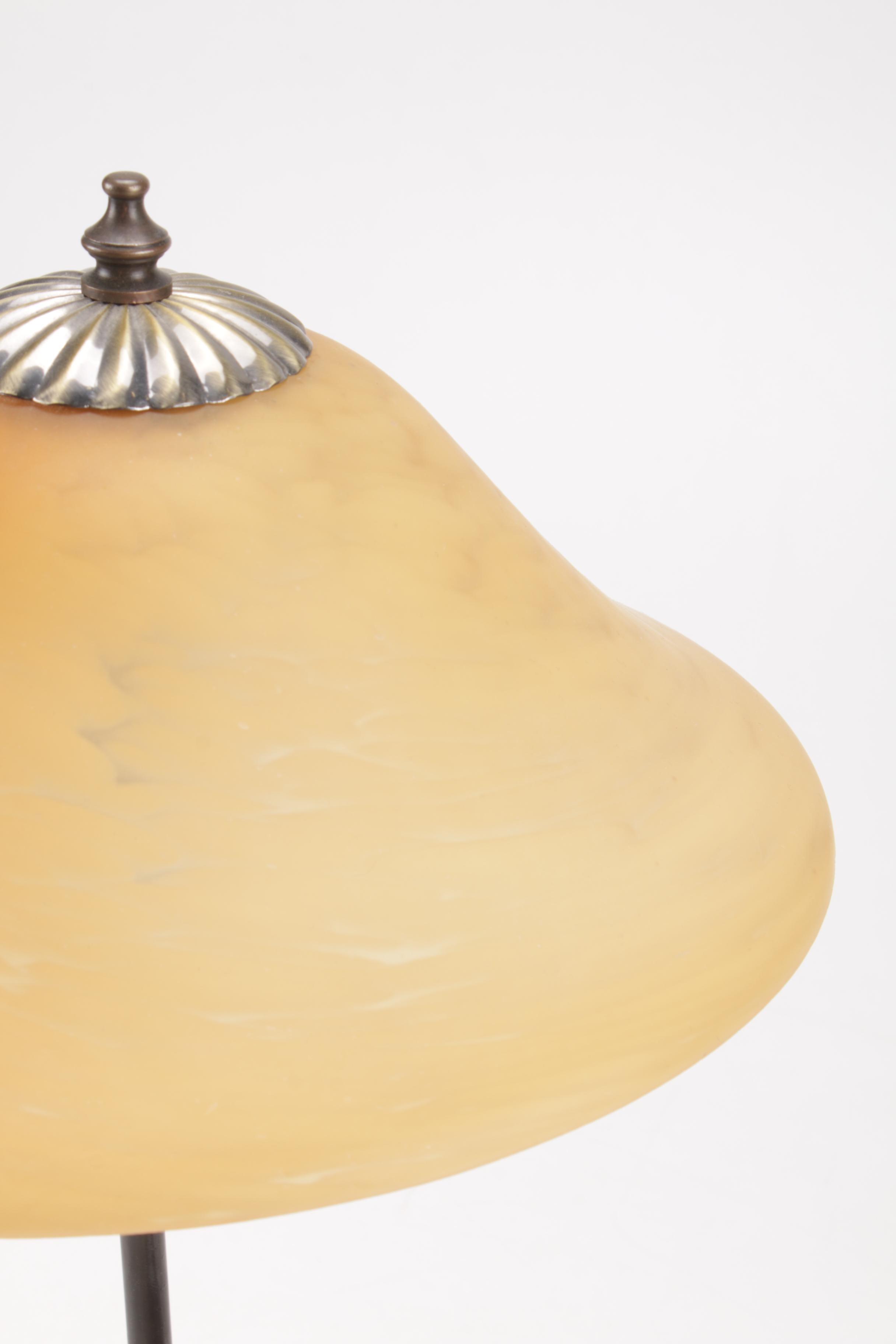 Tin Chi "Reading Mouse" Glass and Brass Lamp, 2002