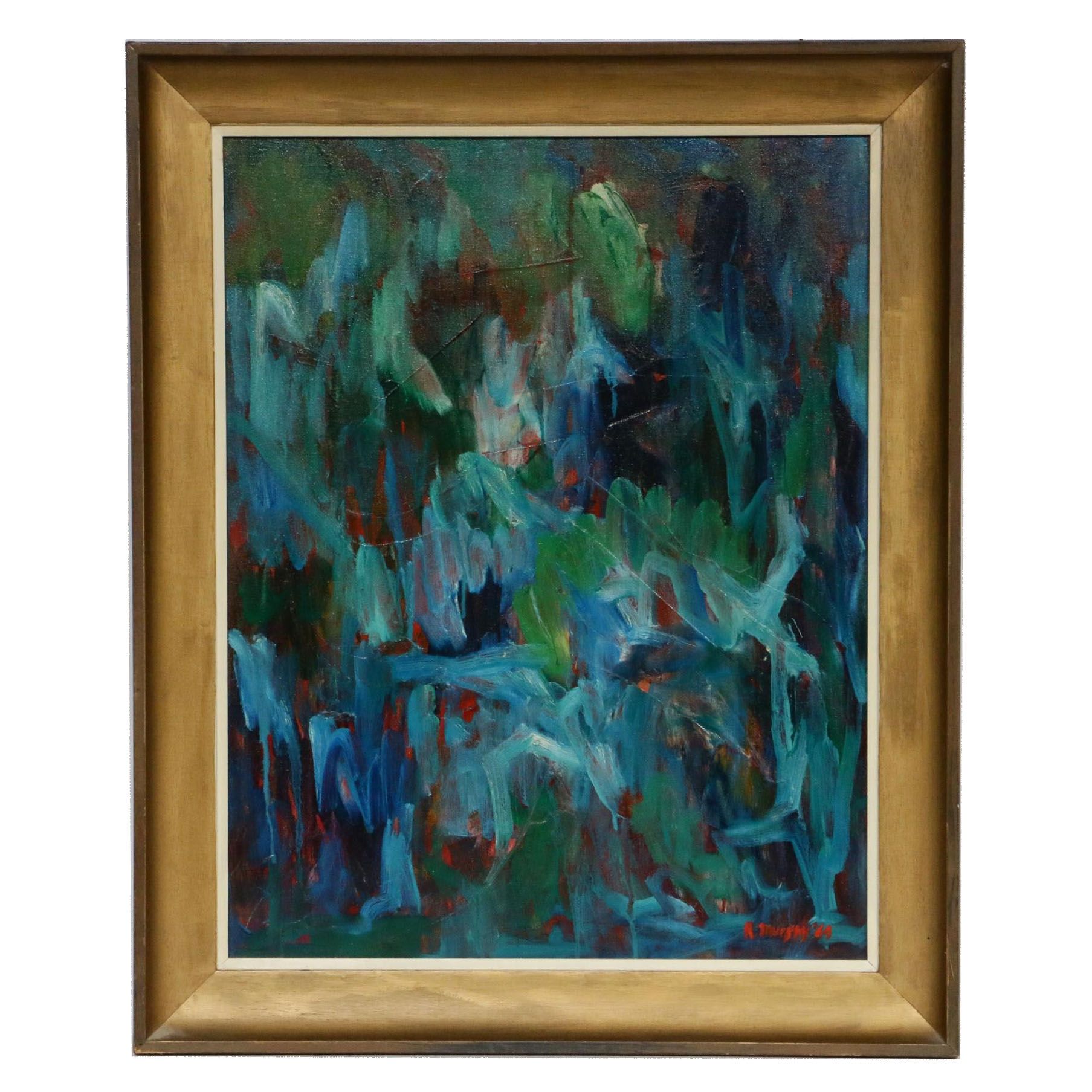 R. Murphy Abstract Oil Painting, 1969