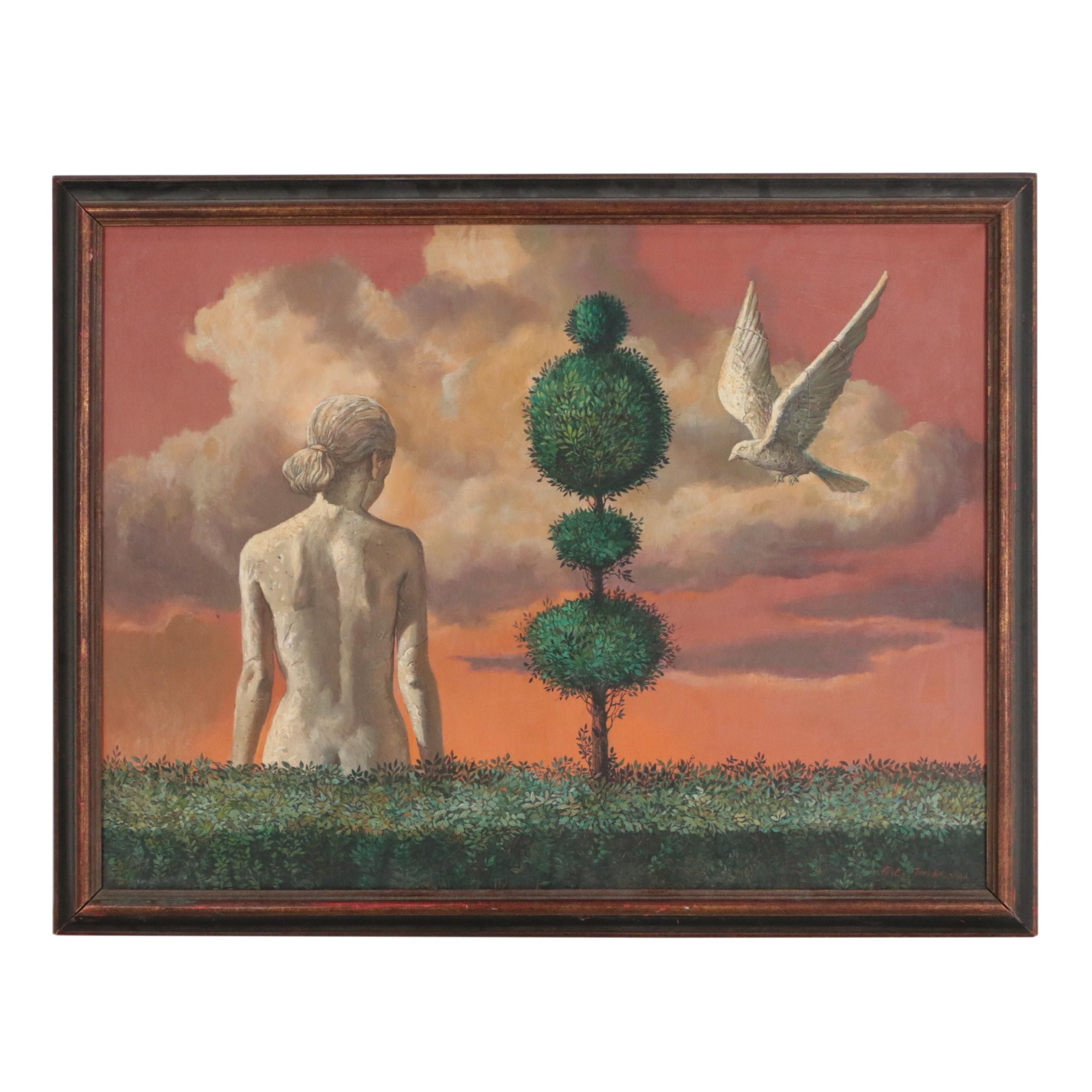 Curt Frankenstein Surrealist Oil Painting "The Silent Messenger"