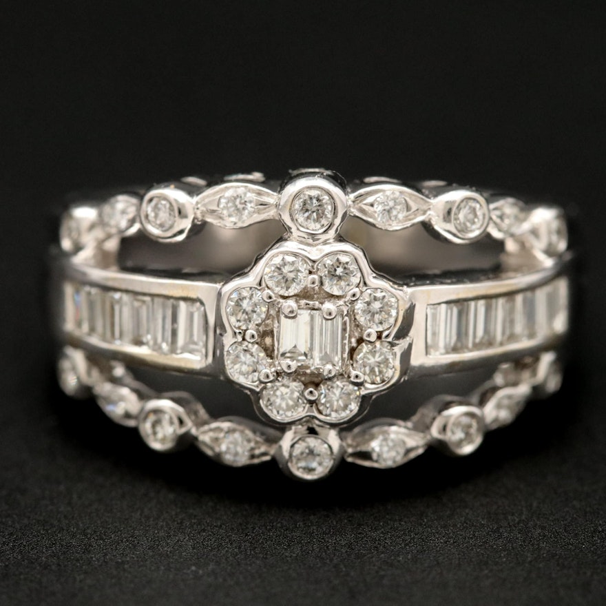 14K White Gold Diamond Ring