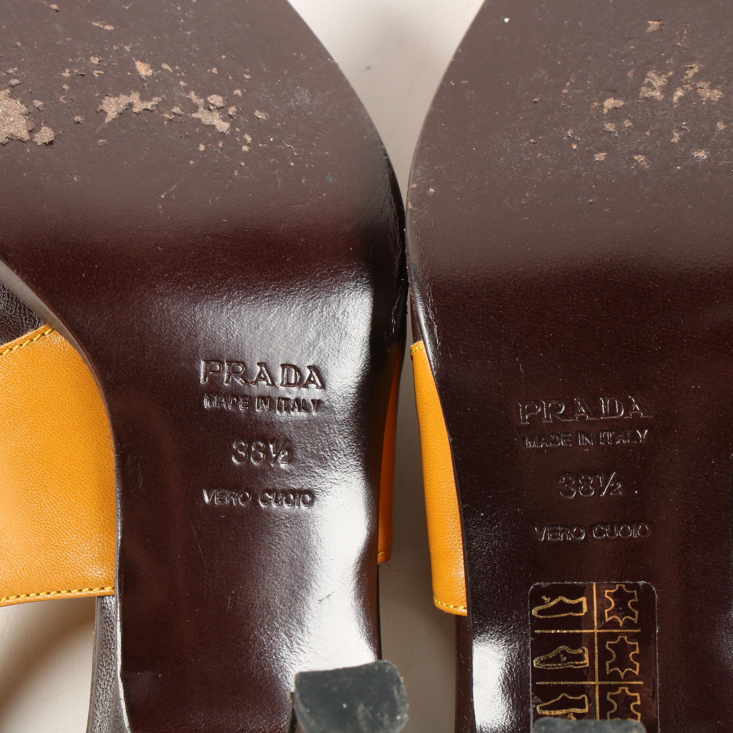 Prada Color Block Leather Slingback Pumps