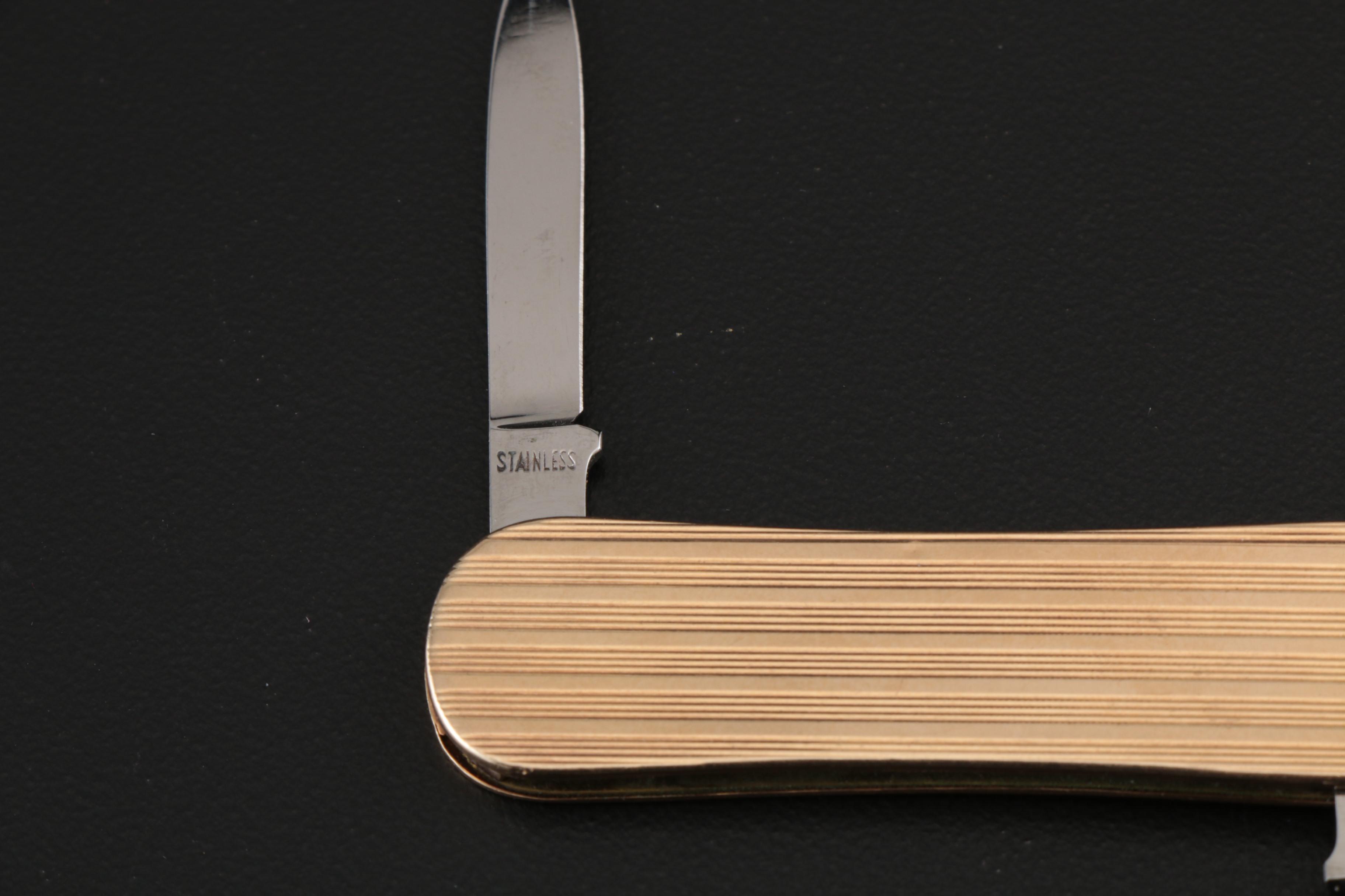 Latama 14K Gold Folding Pocket Knife, Made in Italy, Vintage