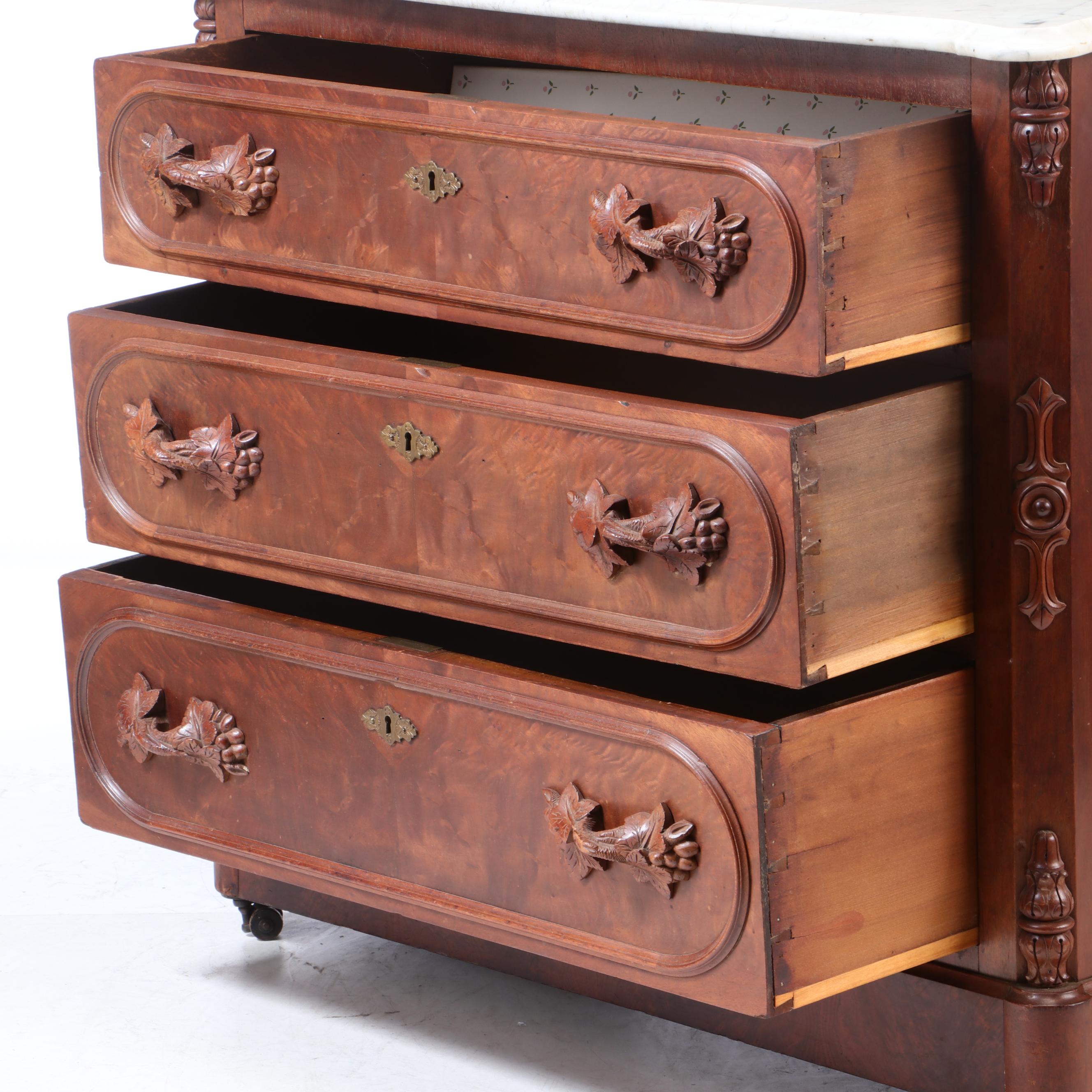 Early Victorian Walnut Chest of Drawers, circa 1860