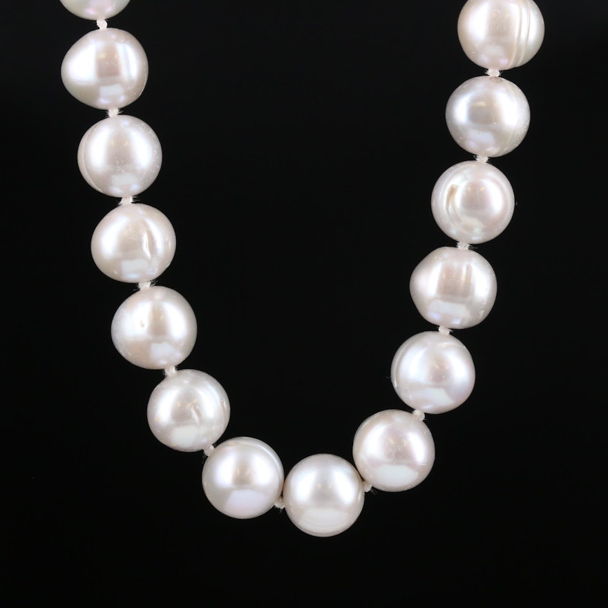 Cultured Pearl Necklace with 14K Yellow Gold Clasp