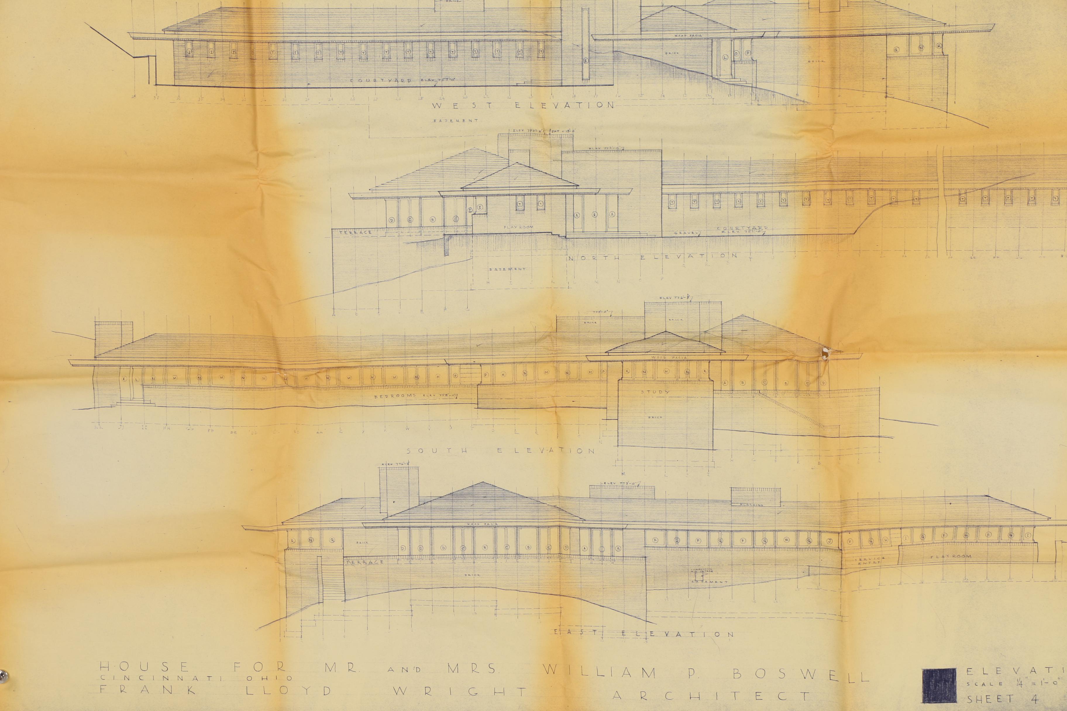 Frank Lloyd Wright Boswell House Reprinted Construction Specification Drawings