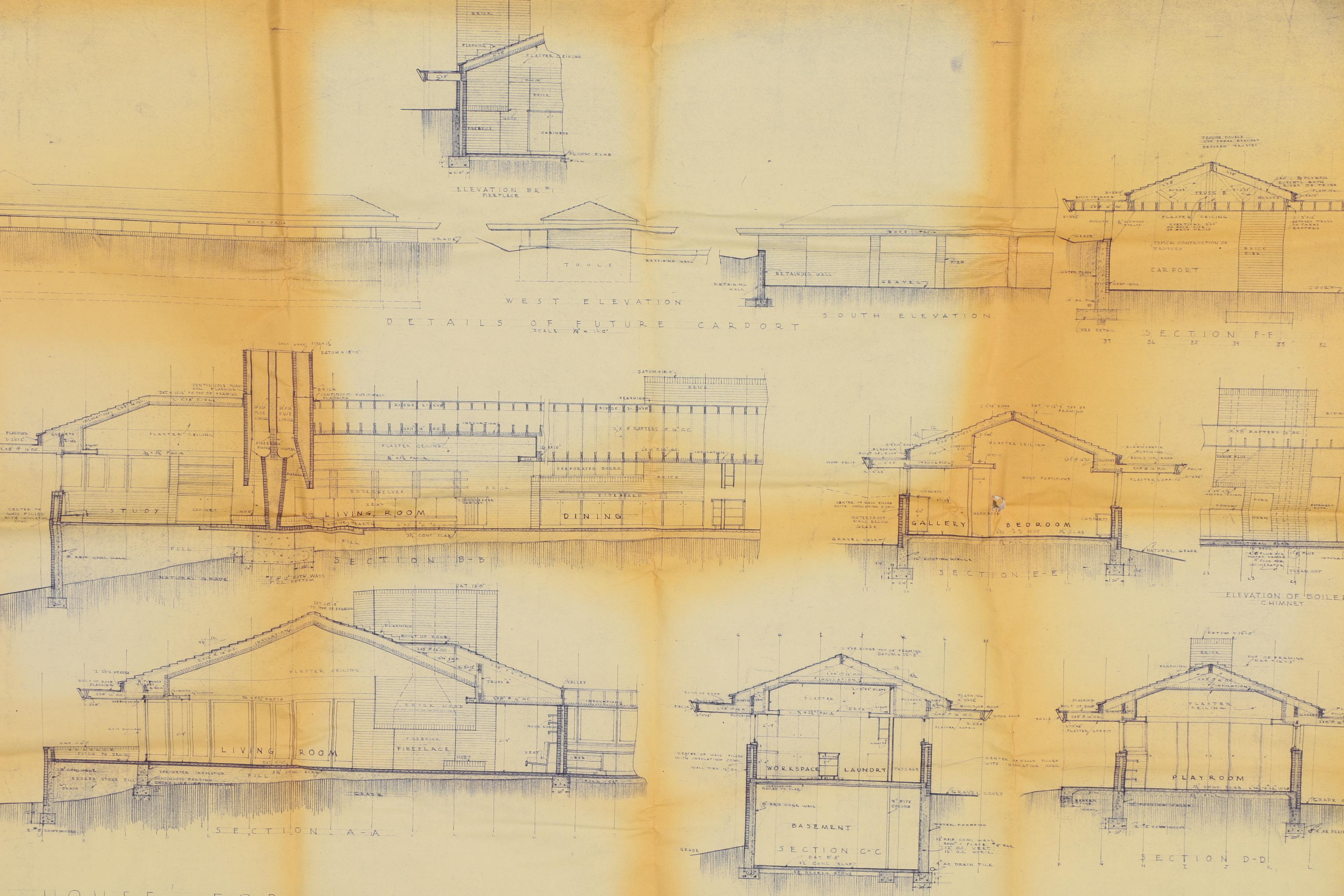 Frank Lloyd Wright Boswell House Reprinted Construction Specification Drawings