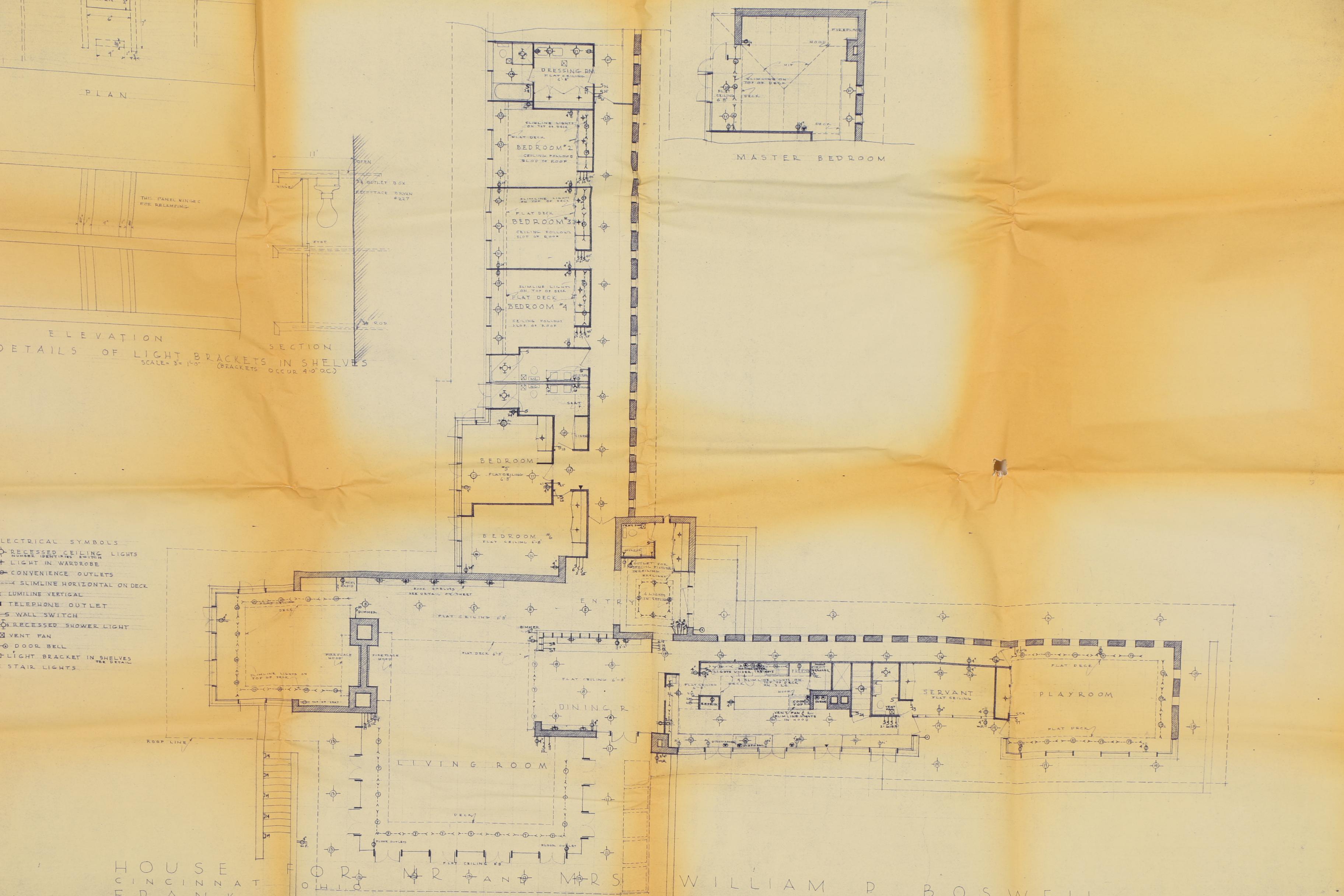 Frank Lloyd Wright Boswell House Reprinted Construction Specification Drawings