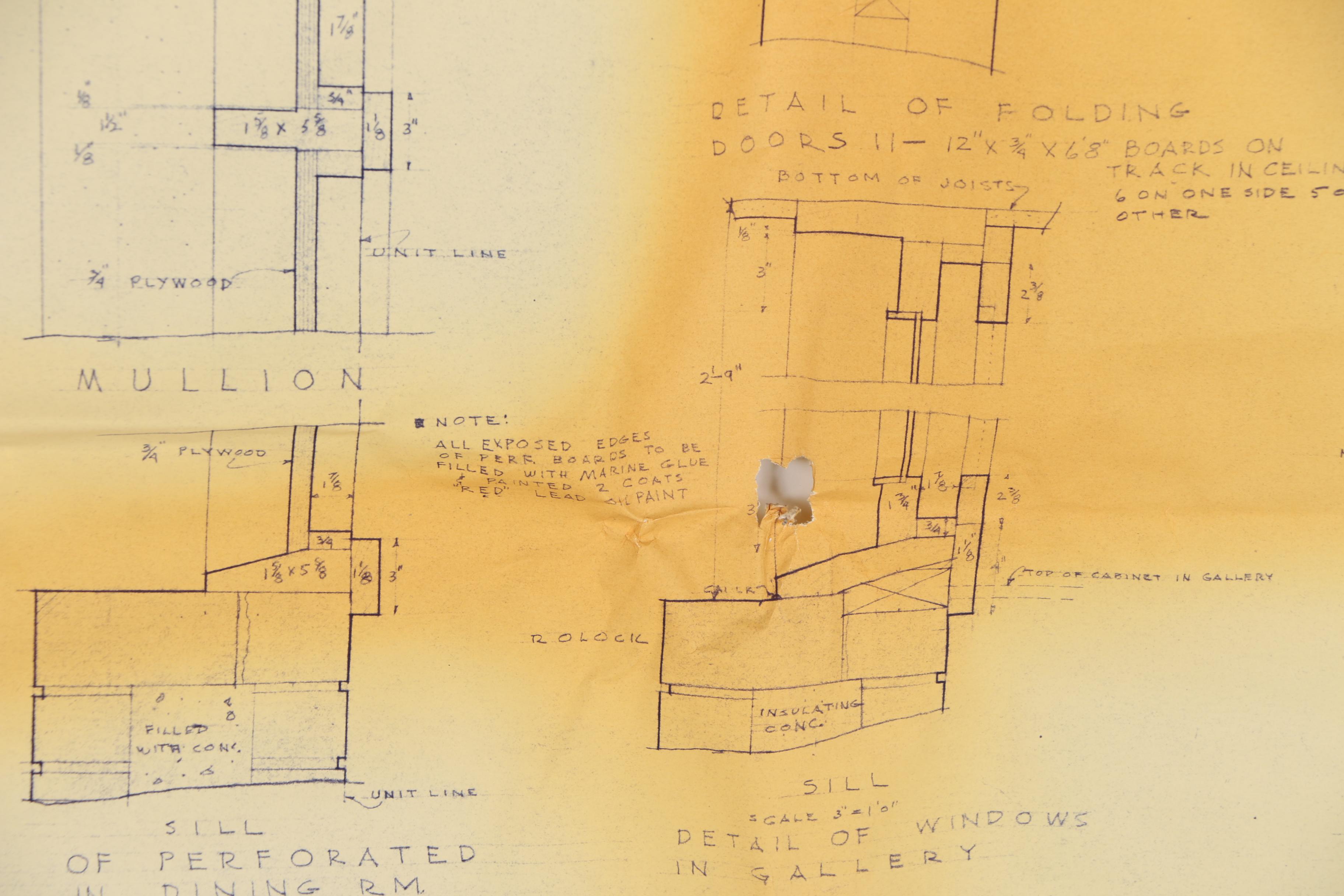 Frank Lloyd Wright Boswell House Reprinted Construction Specification Drawings