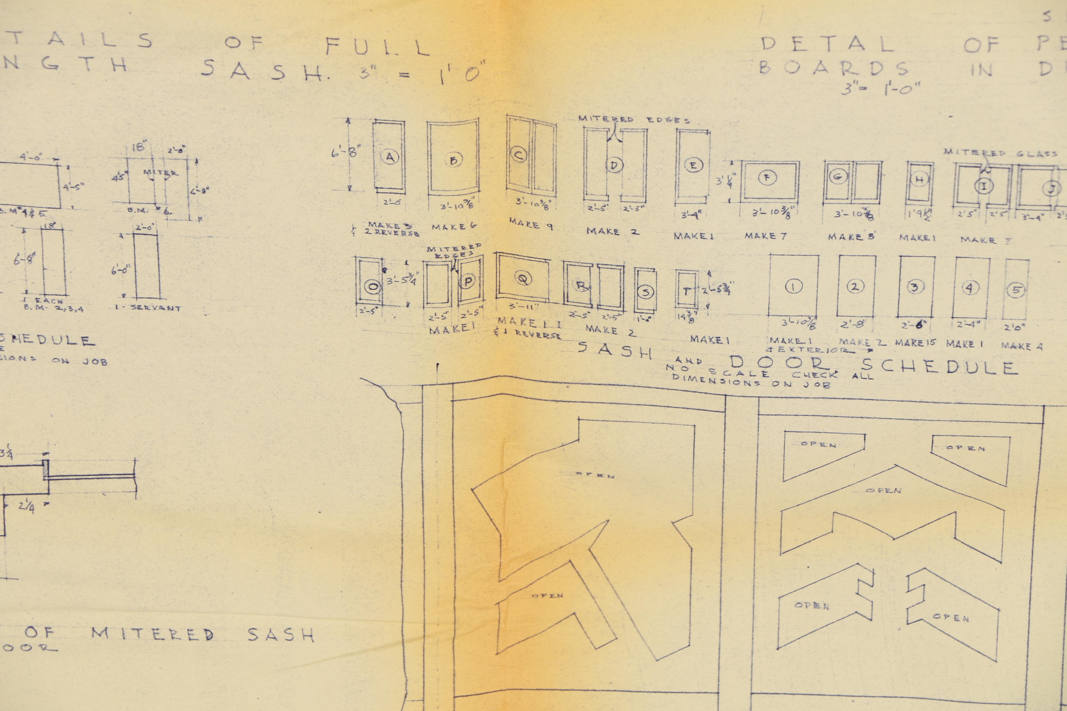 Frank Lloyd Wright Boswell House Reprinted Construction Specification Drawings