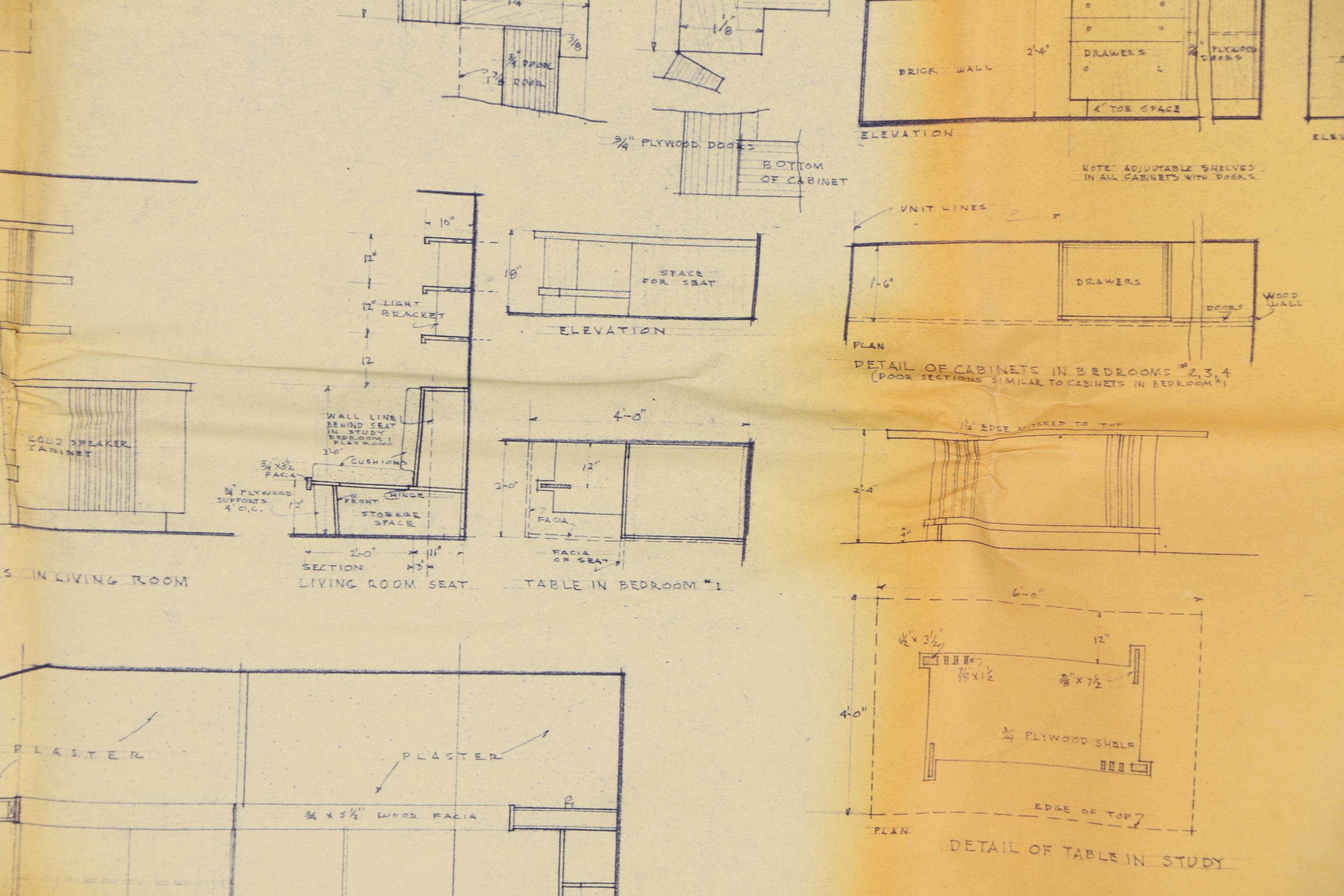Frank Lloyd Wright Boswell House Reprinted Construction Specification Drawings