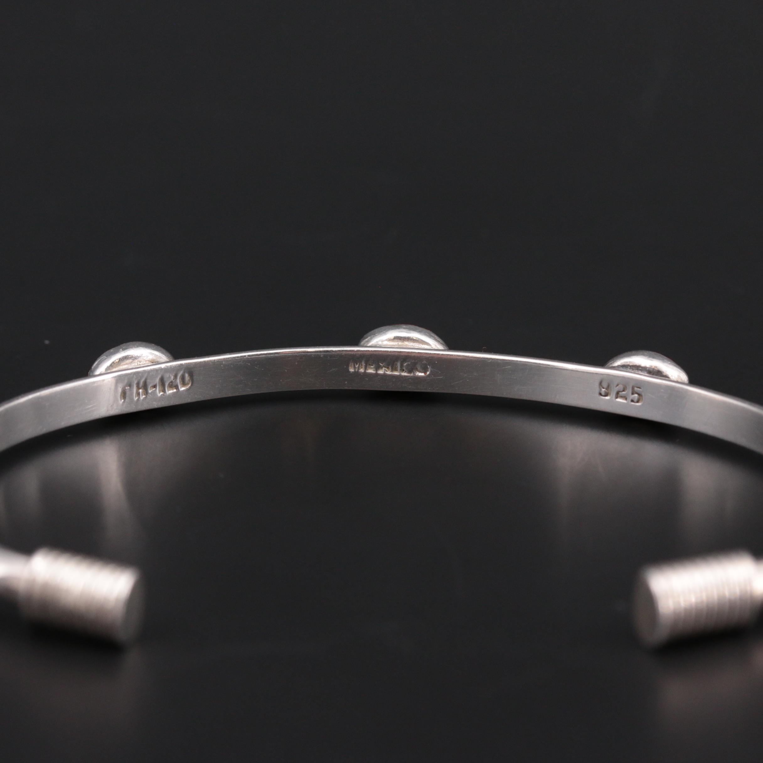 Sterling Silver Hinged Bangle and Cuff Bracelet Featuring Red Jasper