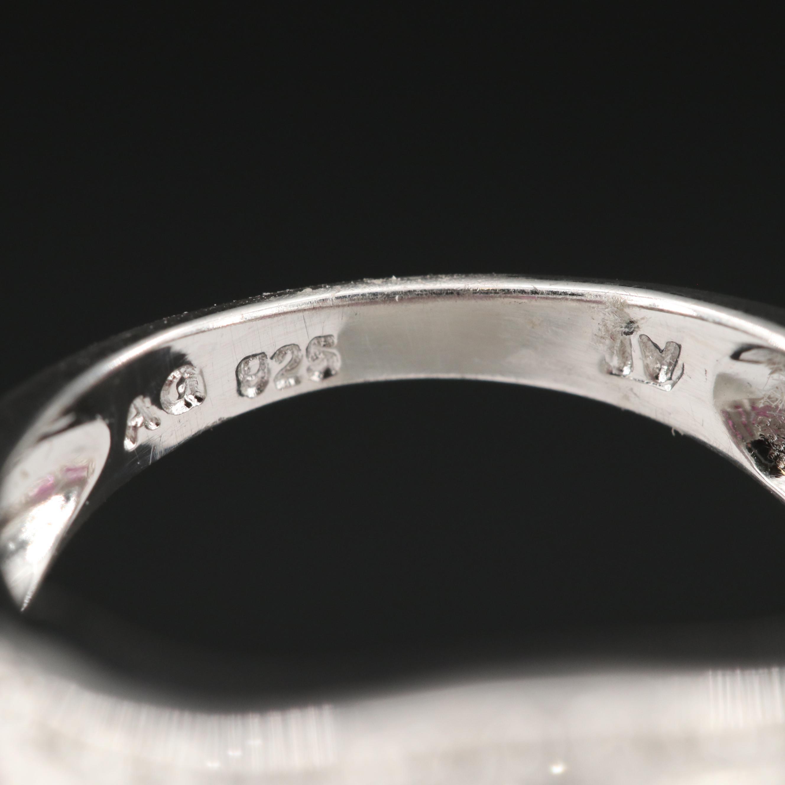 Sterling Silver Ruby and Diamond Ring