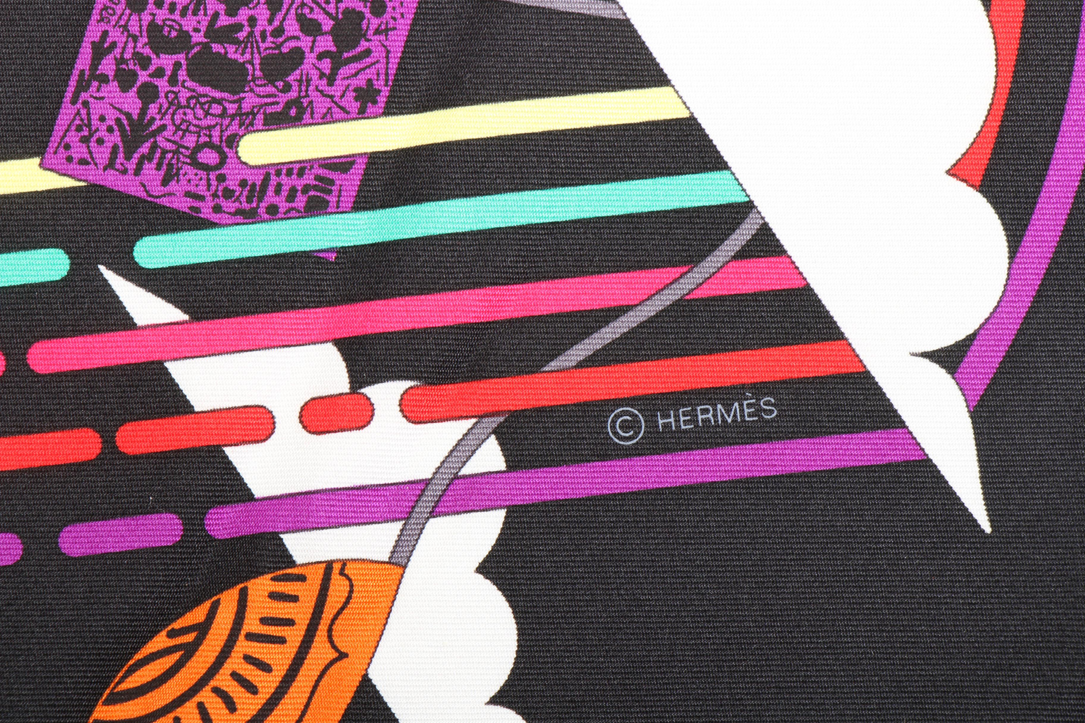 Hermès "La Maison des Carrès" Silk Twill Scarf Designed by Pierre Marie