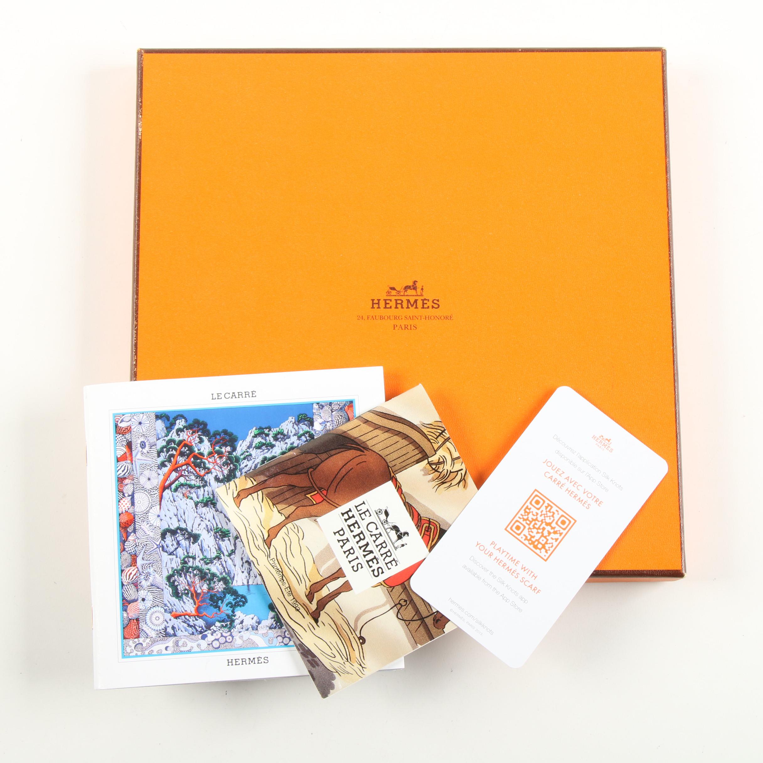 Hermès "La Maison des Carrès" Silk Twill Scarf Designed by Pierre Marie