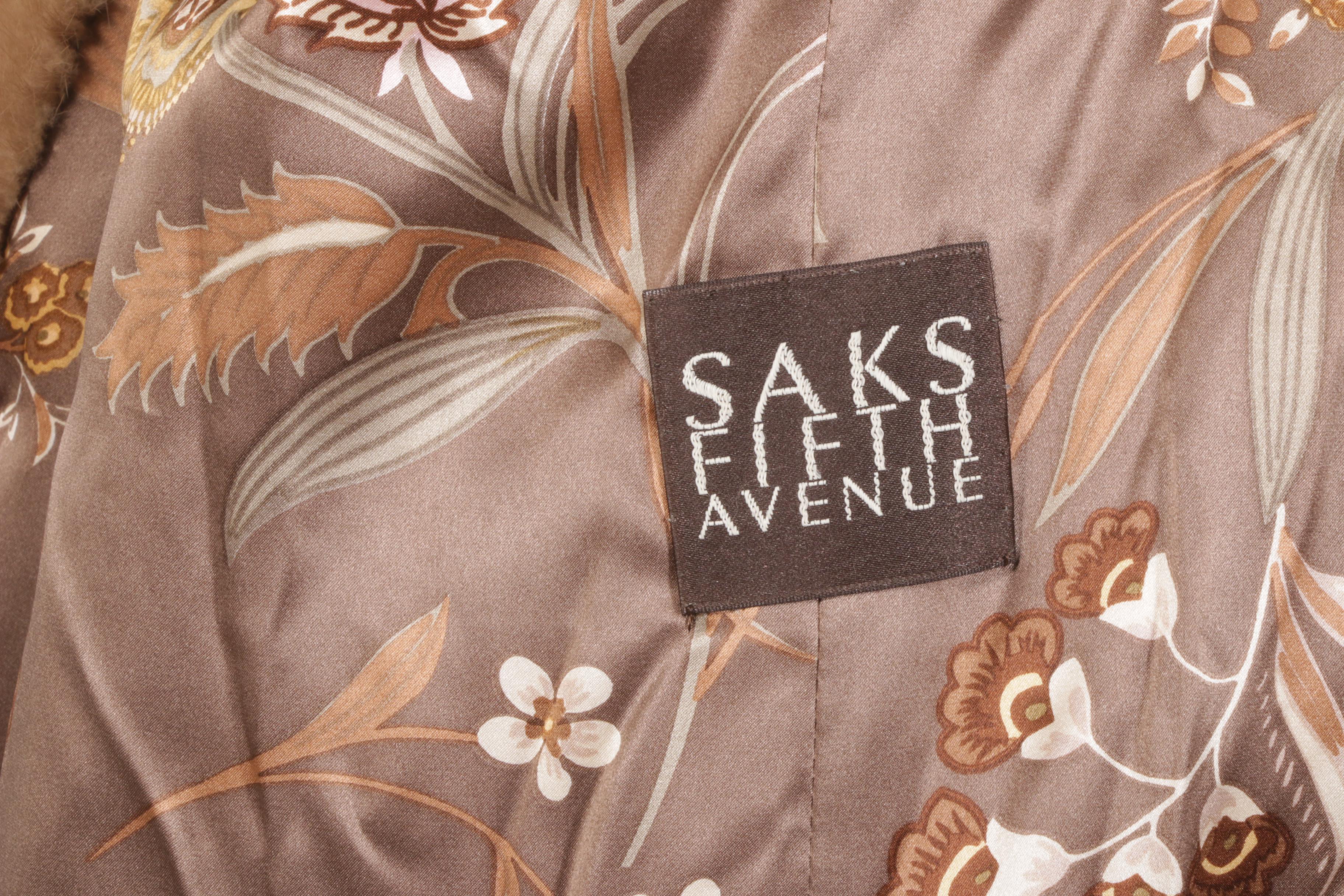 Saks Fifth Avenue Pastel Mink Fur Stroller with Three-Quarter Sleeves, Vintage