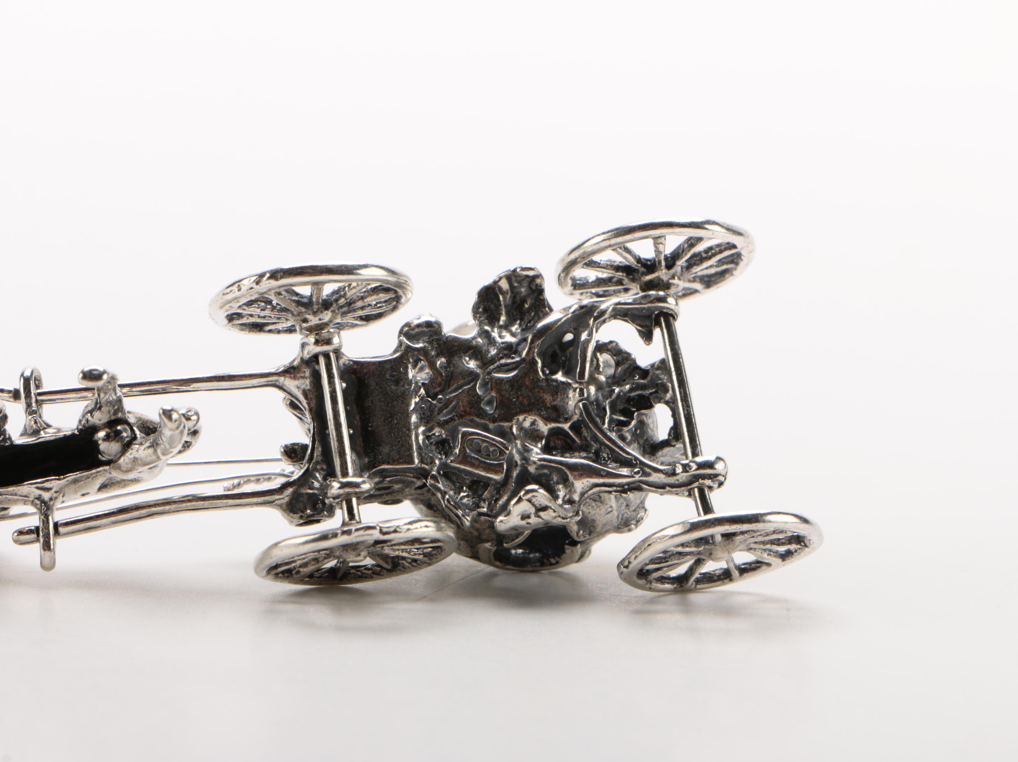 800 Silver Miniature Pumpkin Carriage from Cinderella Fairy Tale