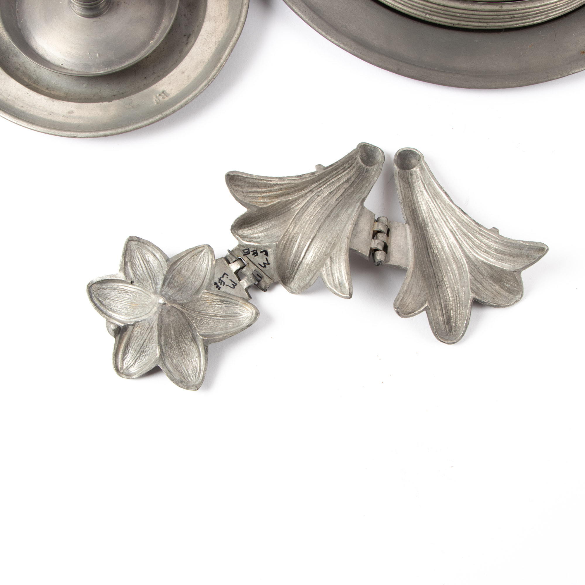 Pewter and Enamel Teapot, Pewter Ice Cream Molds, and More