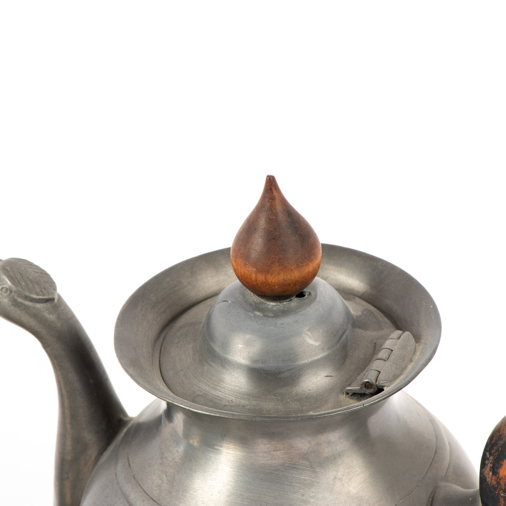Pewter and Enamel Teapot, Pewter Ice Cream Molds, and More