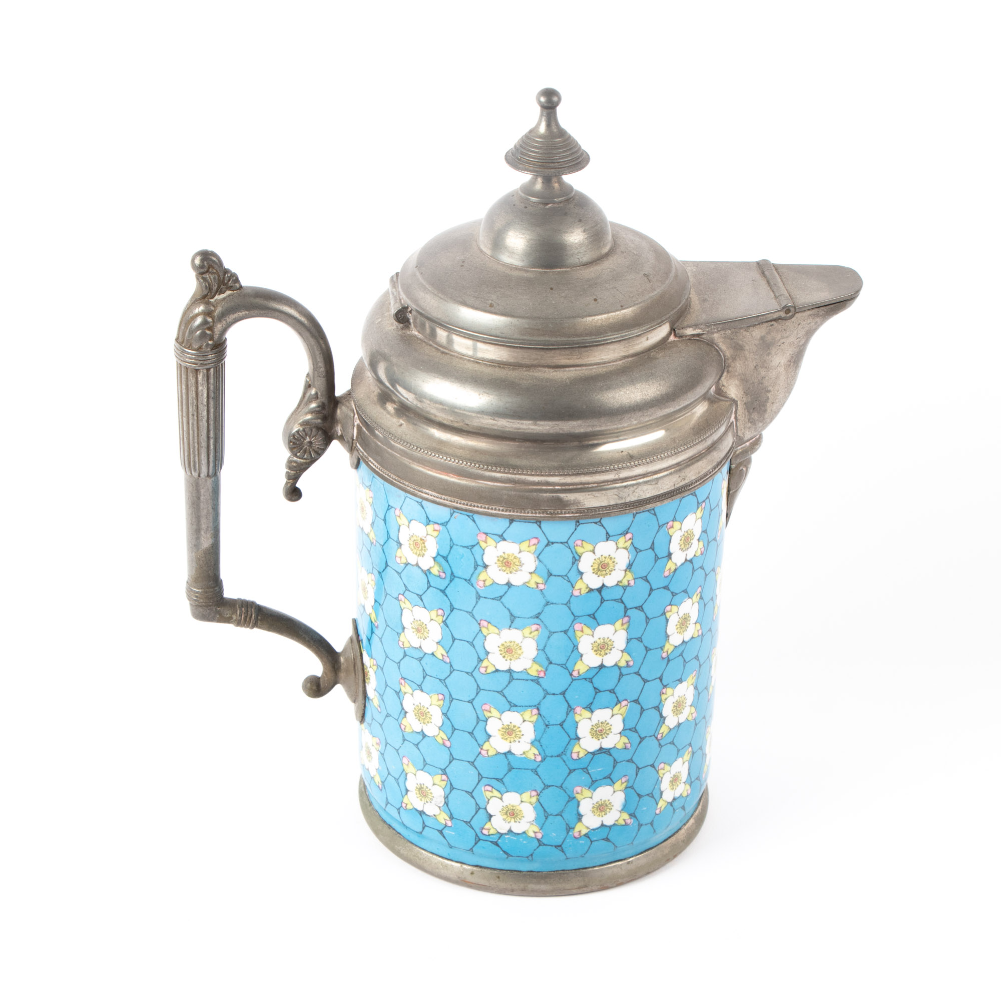 Pewter and Enamel Teapot, Pewter Ice Cream Molds, and More