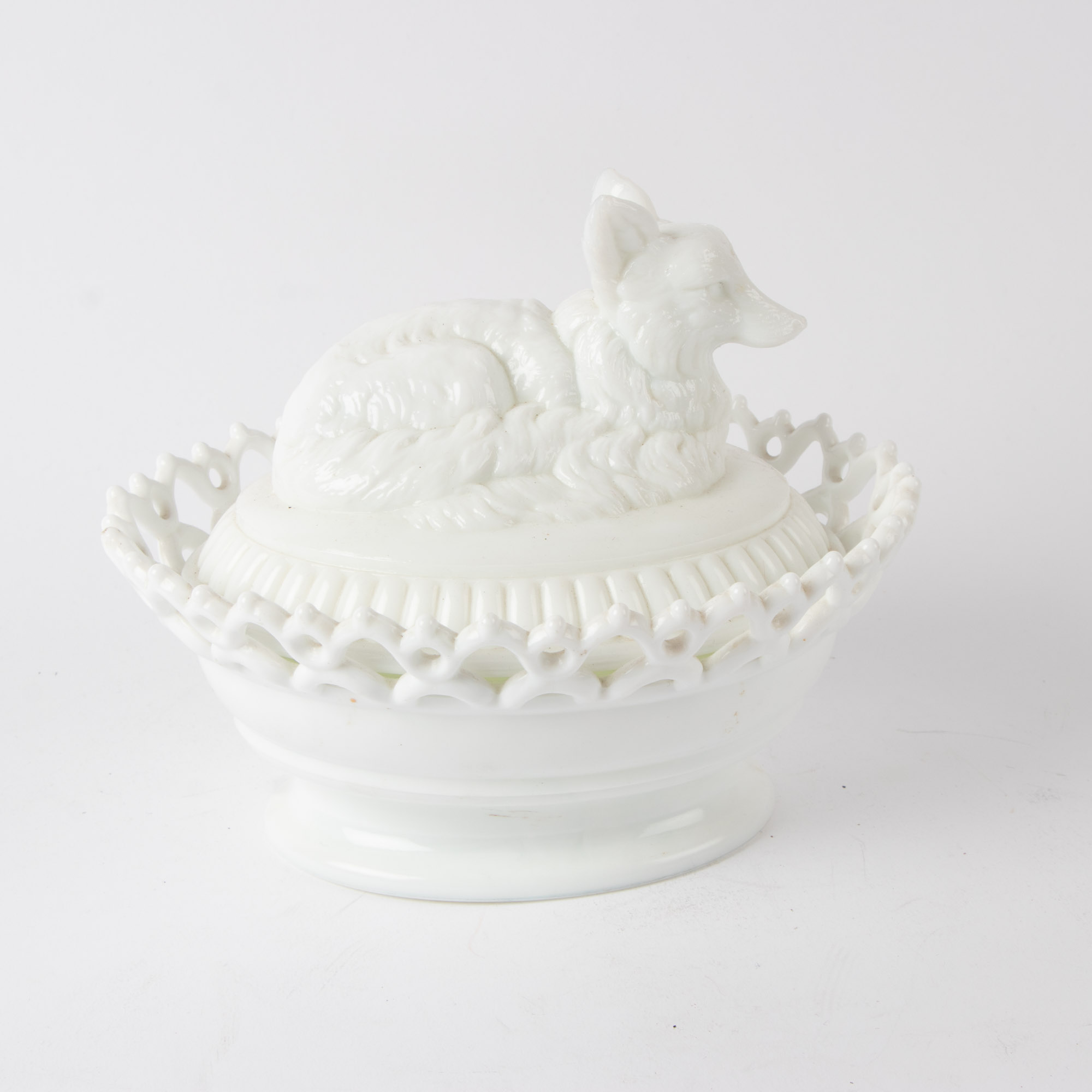 "Uncle Sam on the Merrimack" Milk Glass Dish and Other Milk Glass Tableware