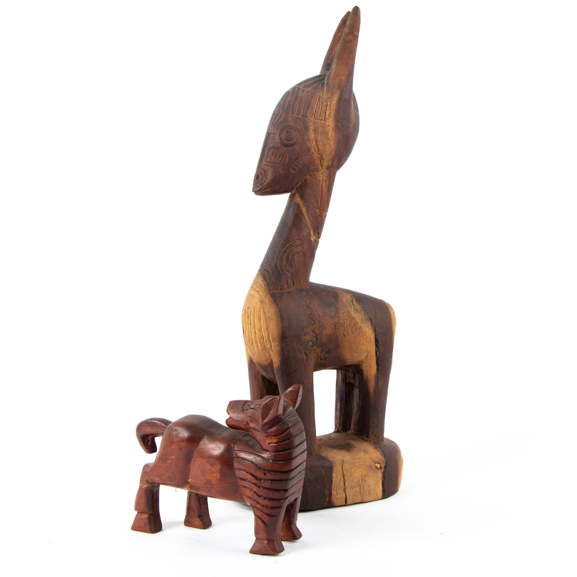 West African Hand-Carved Wood Animal Figures