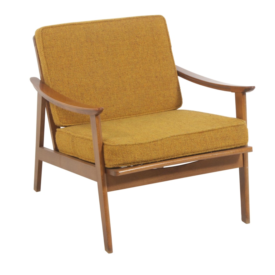 Walnut Lounge Chair, Mid Century Modern