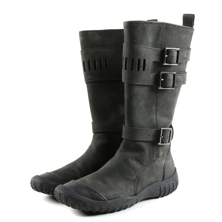 Cole Haan Air Joa Moto Boots in Black Leather