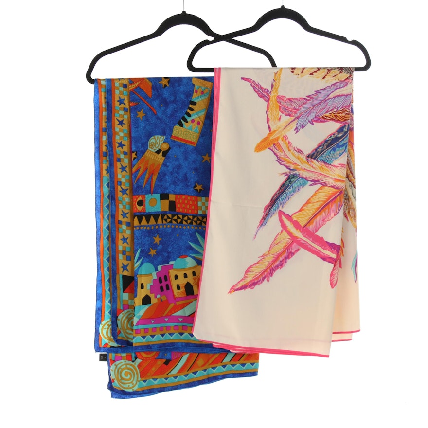 Louis Féraud and Other Silk Pareo Scarves