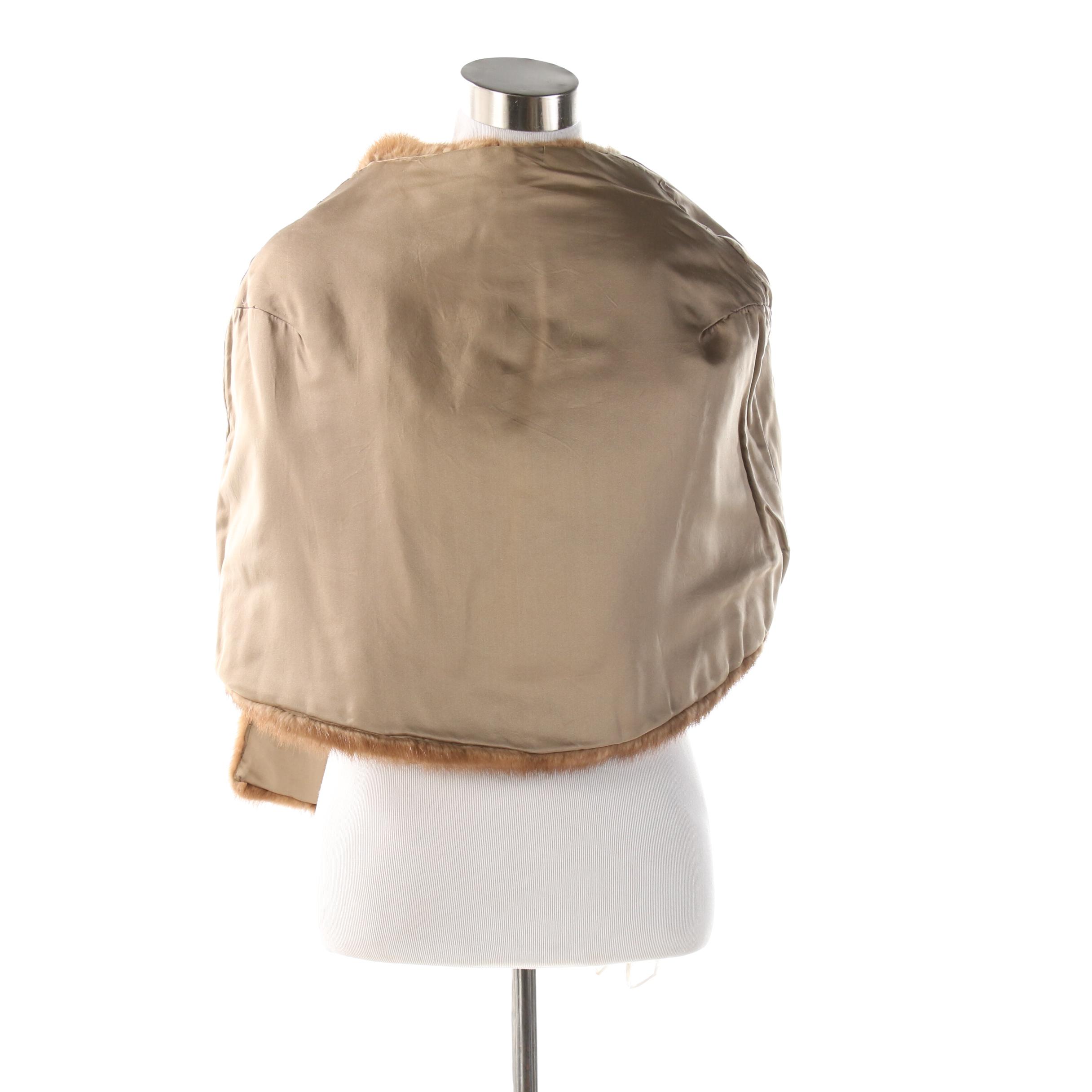 Mink Fur Stole with Union Made Fur Label Authority Label, Vintage